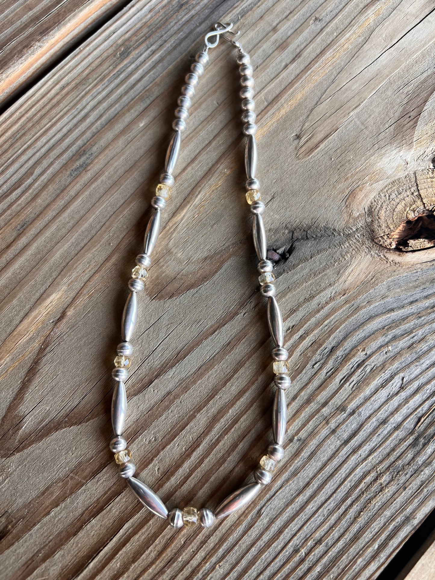 Navajo Vintage Sterling Silver & Citrine Necklace