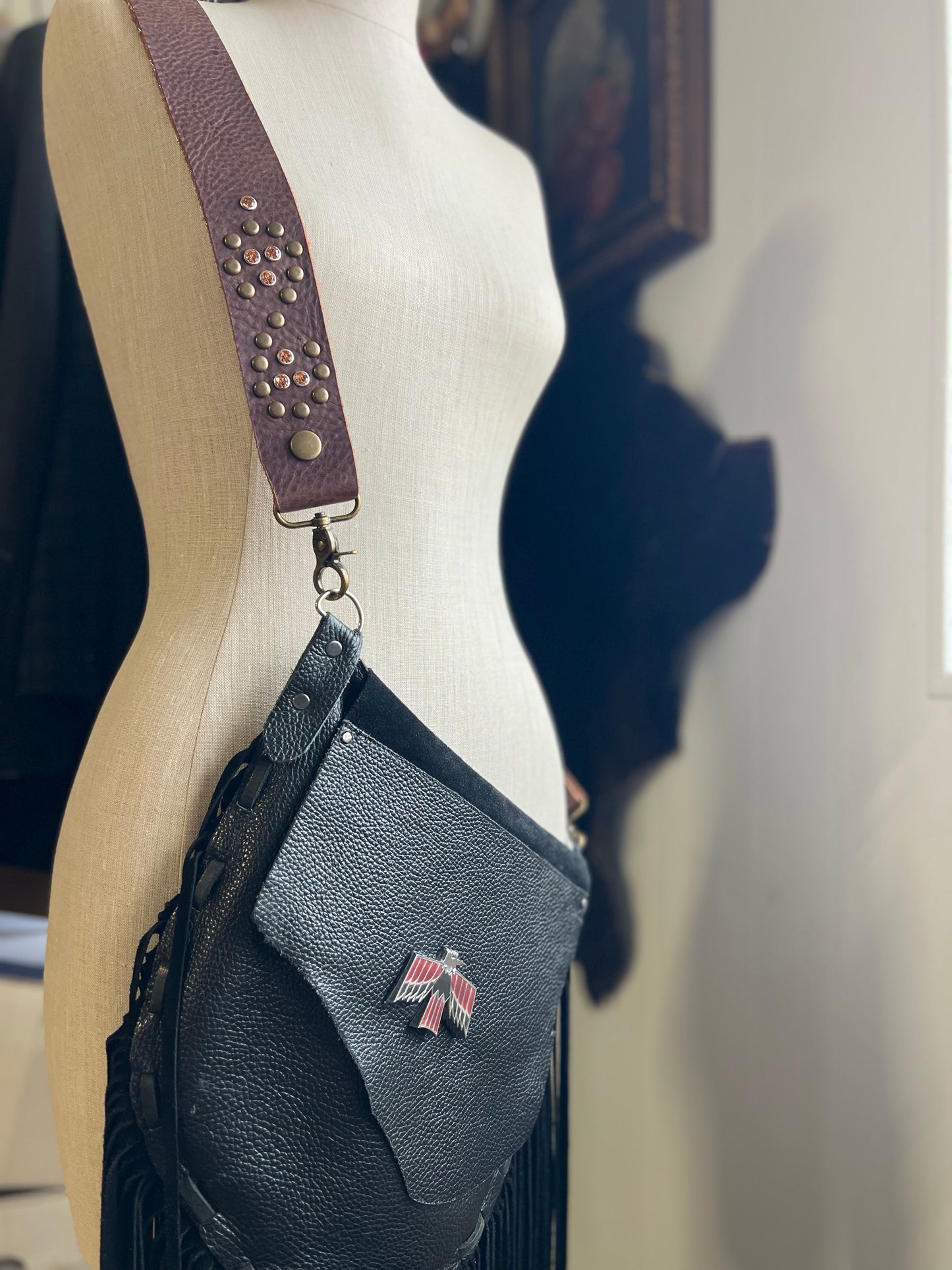 The High Desert Leather Embellished Handbag Strap