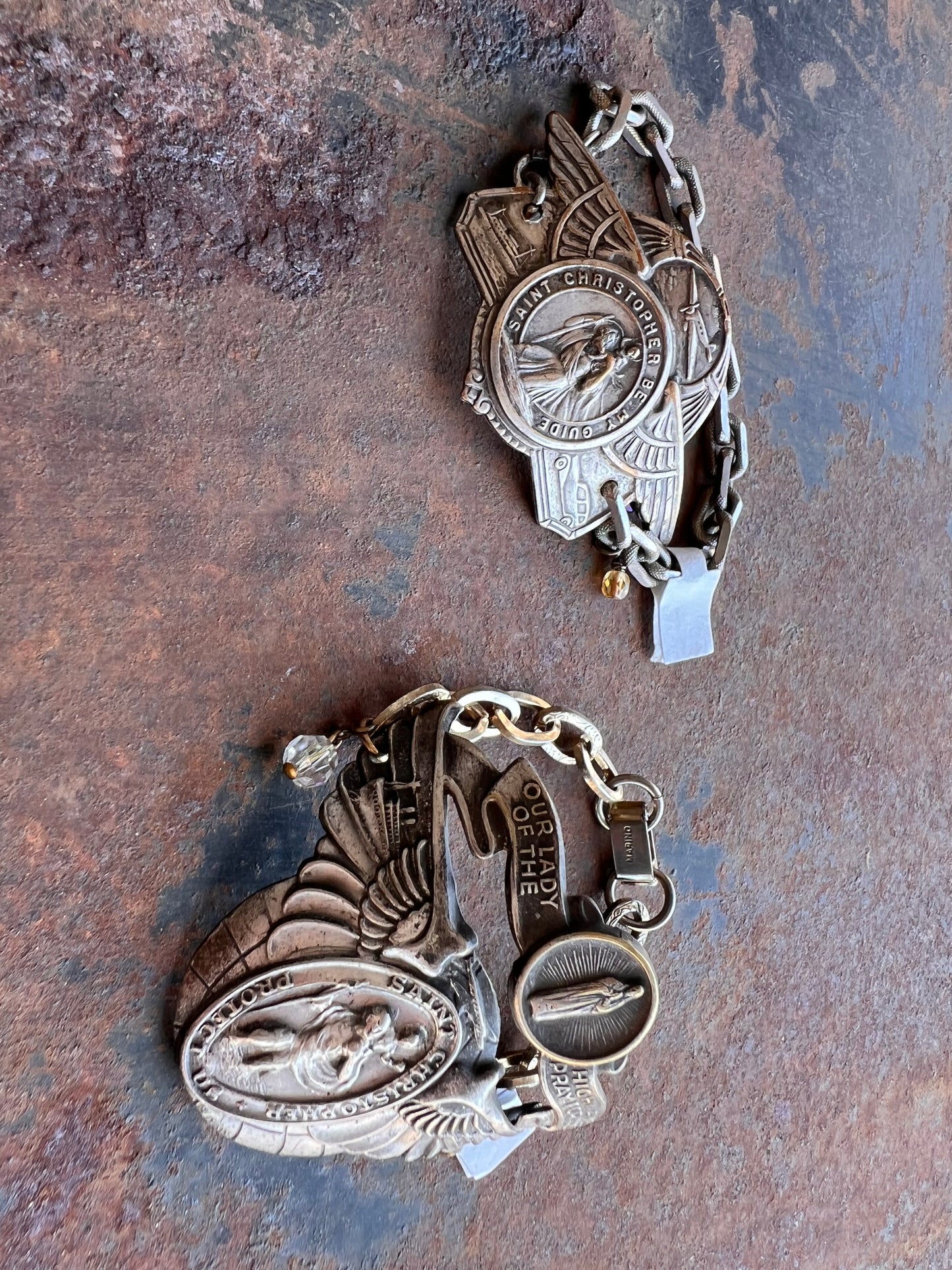 Vintage St Christopher Medal Bracelet