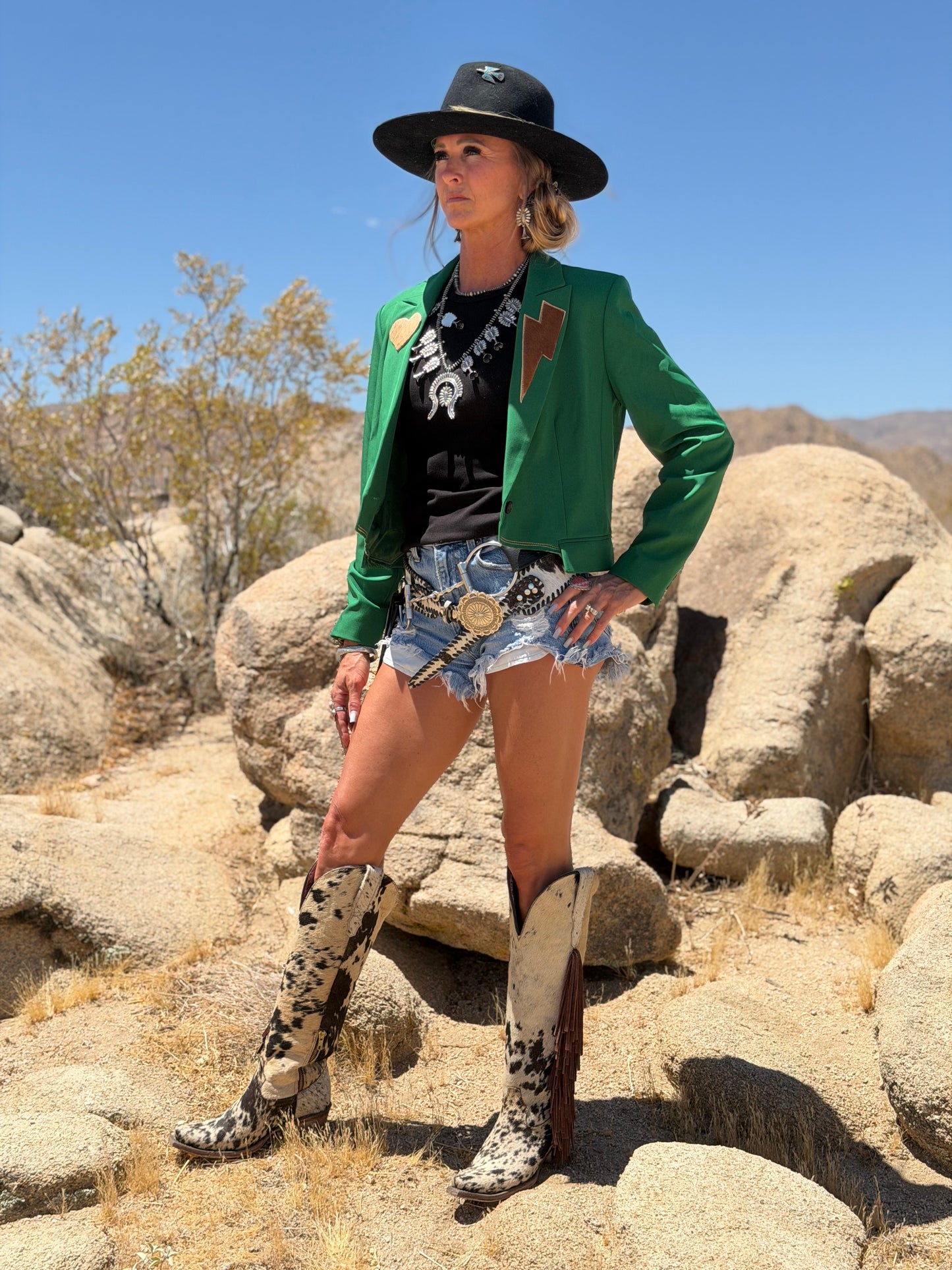 Dirty Mojave Crop Desert Hearts Blazer