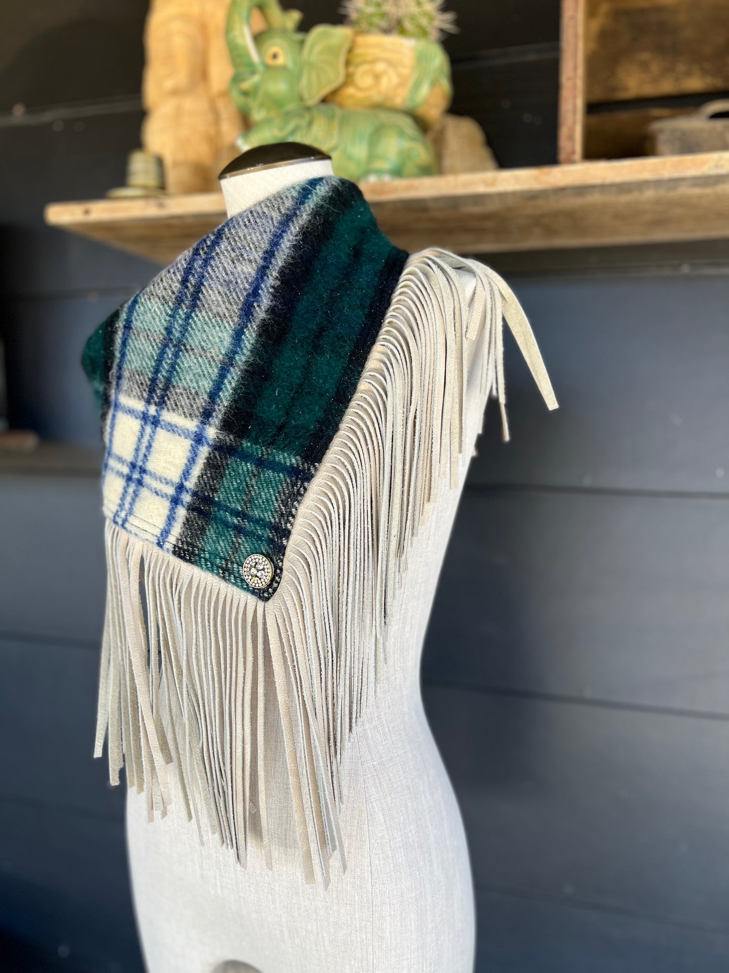 The Highlander Outrigger Rhinestone Vintage Wool Scarf by Dirty Mojave