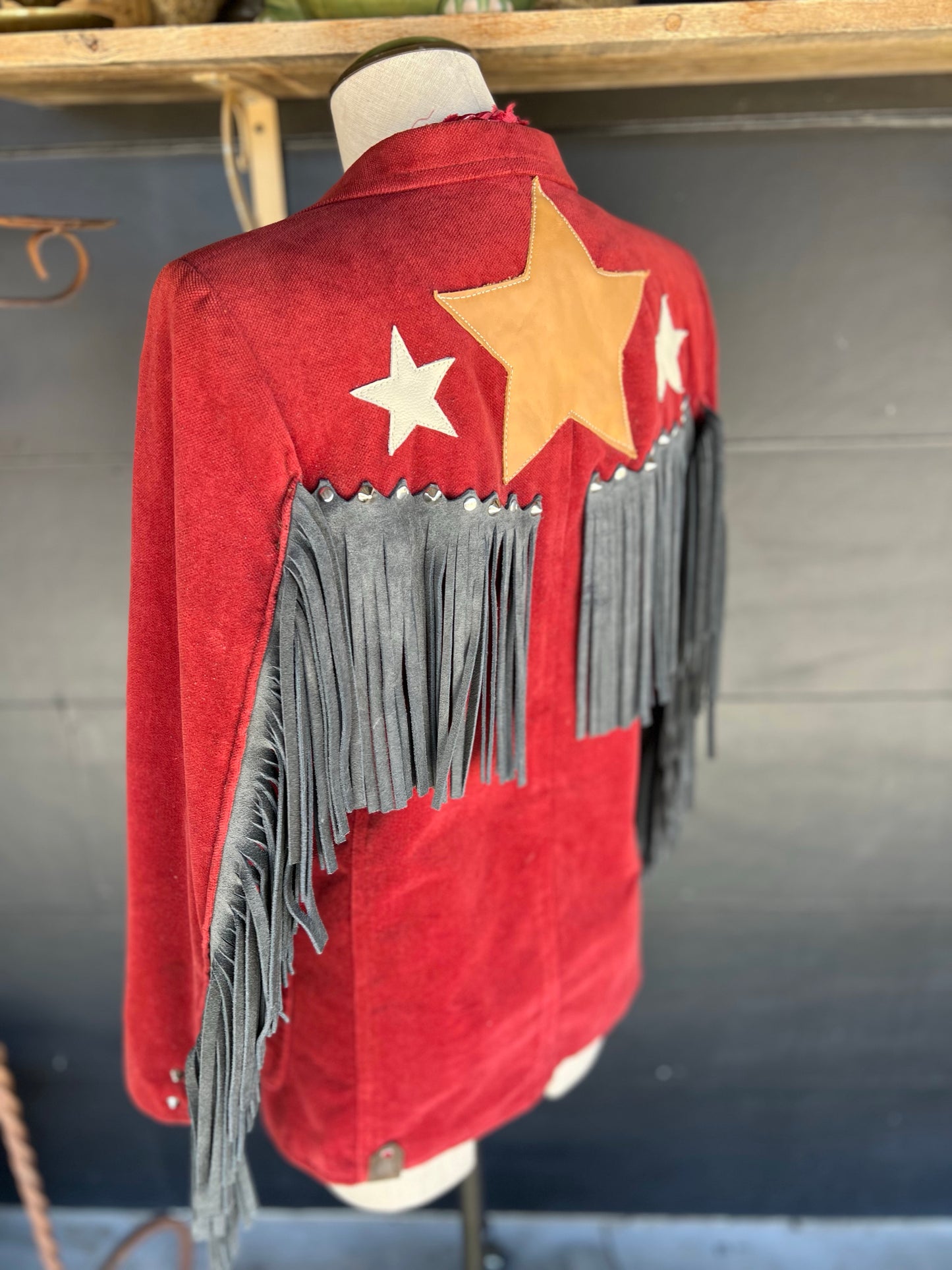 The Mojave Triple Star Fringed Desert Blazer by Dirty Mojave Leather