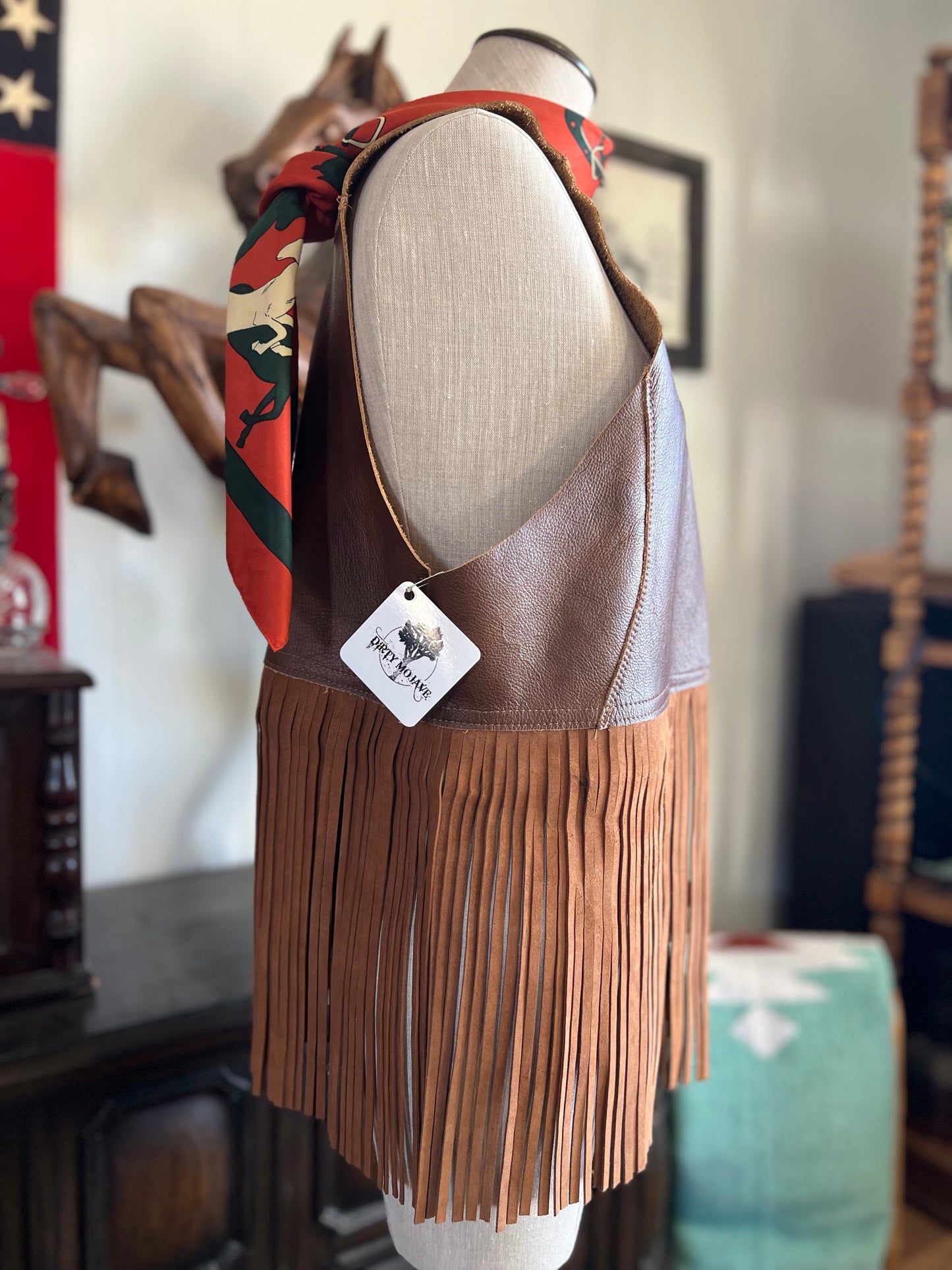 Leather Custom Fringe Cowhide Vest