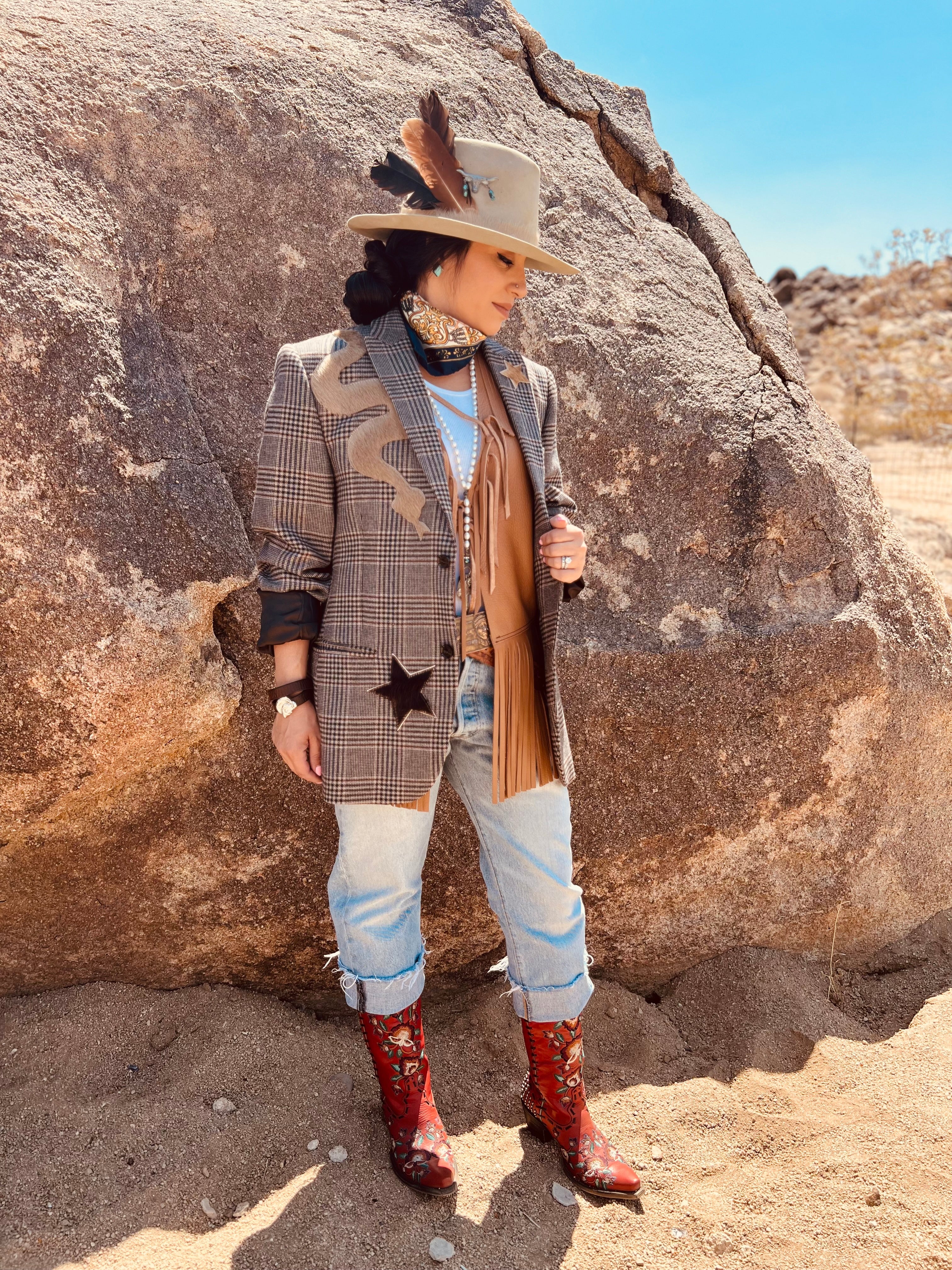 Dirty Mojave Snake Eyes & Starlight Plaid Desert Blazer