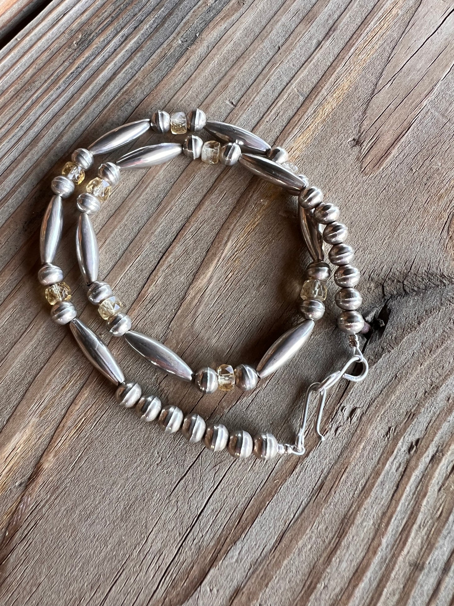 Navajo Vintage Sterling Silver & Citrine Necklace