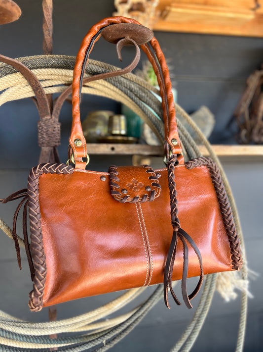 Patricia Nash Leather Desert-Laced Detail Handbag