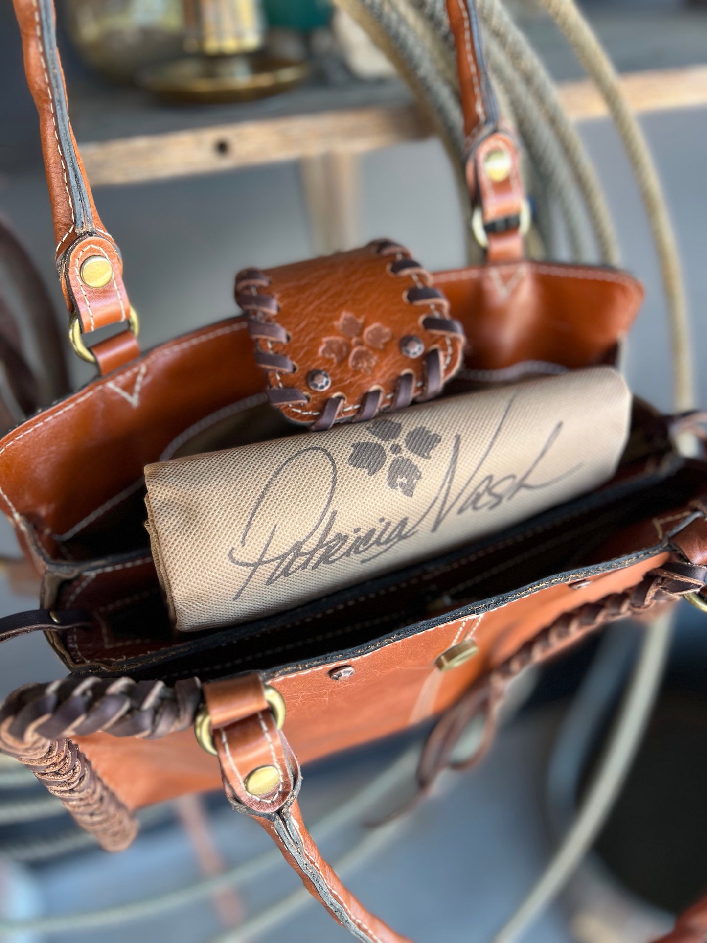 Patricia Nash Leather Desert-Laced Detail Handbag