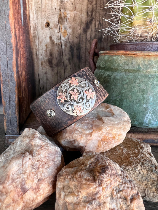 Dirty “Mojave Outlaw Cuffs” Leather Hand-Forged Western Bracelet