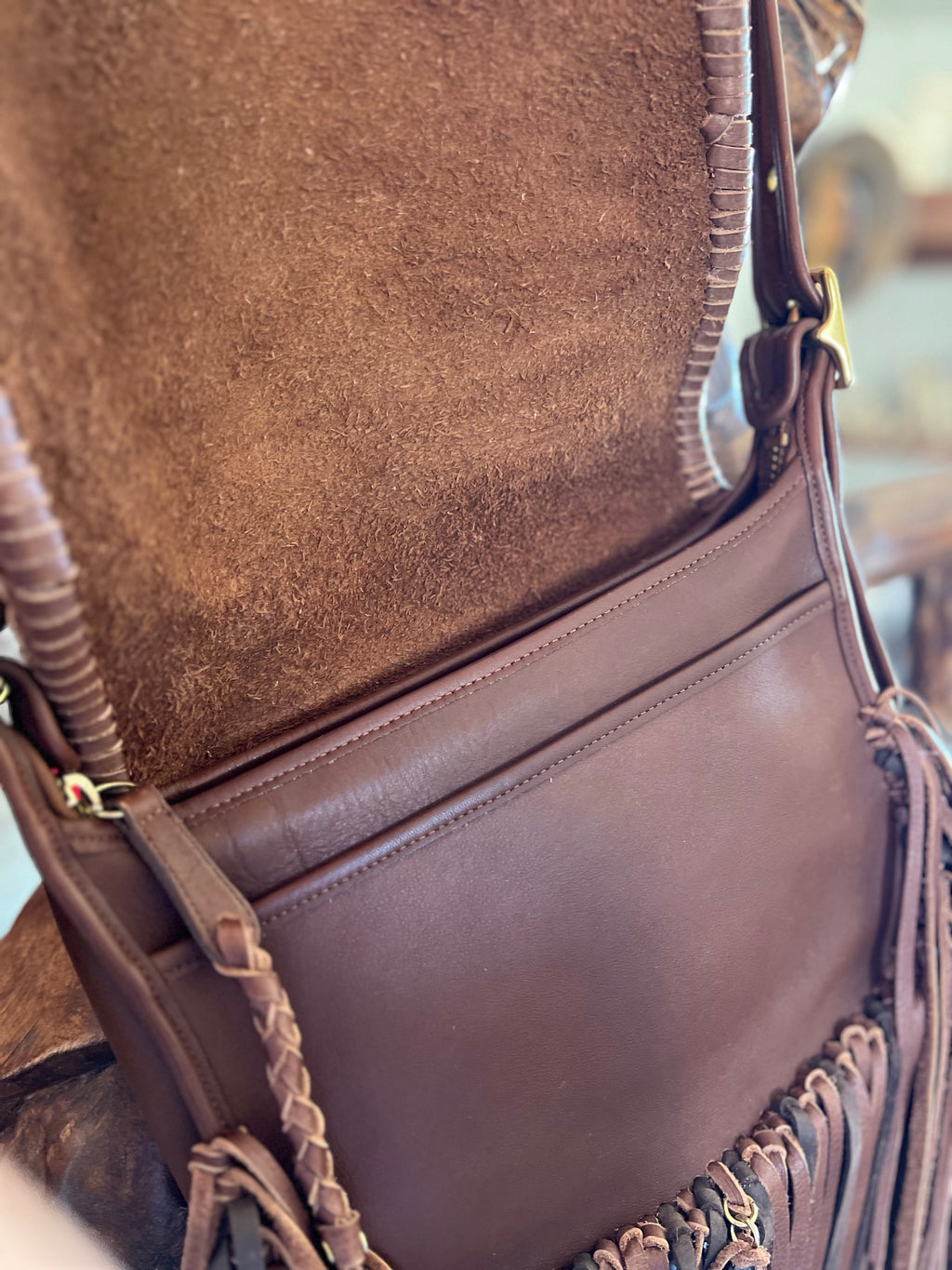 Coach Legacy Vintage Leather Braided Fringed Embellished Handbag