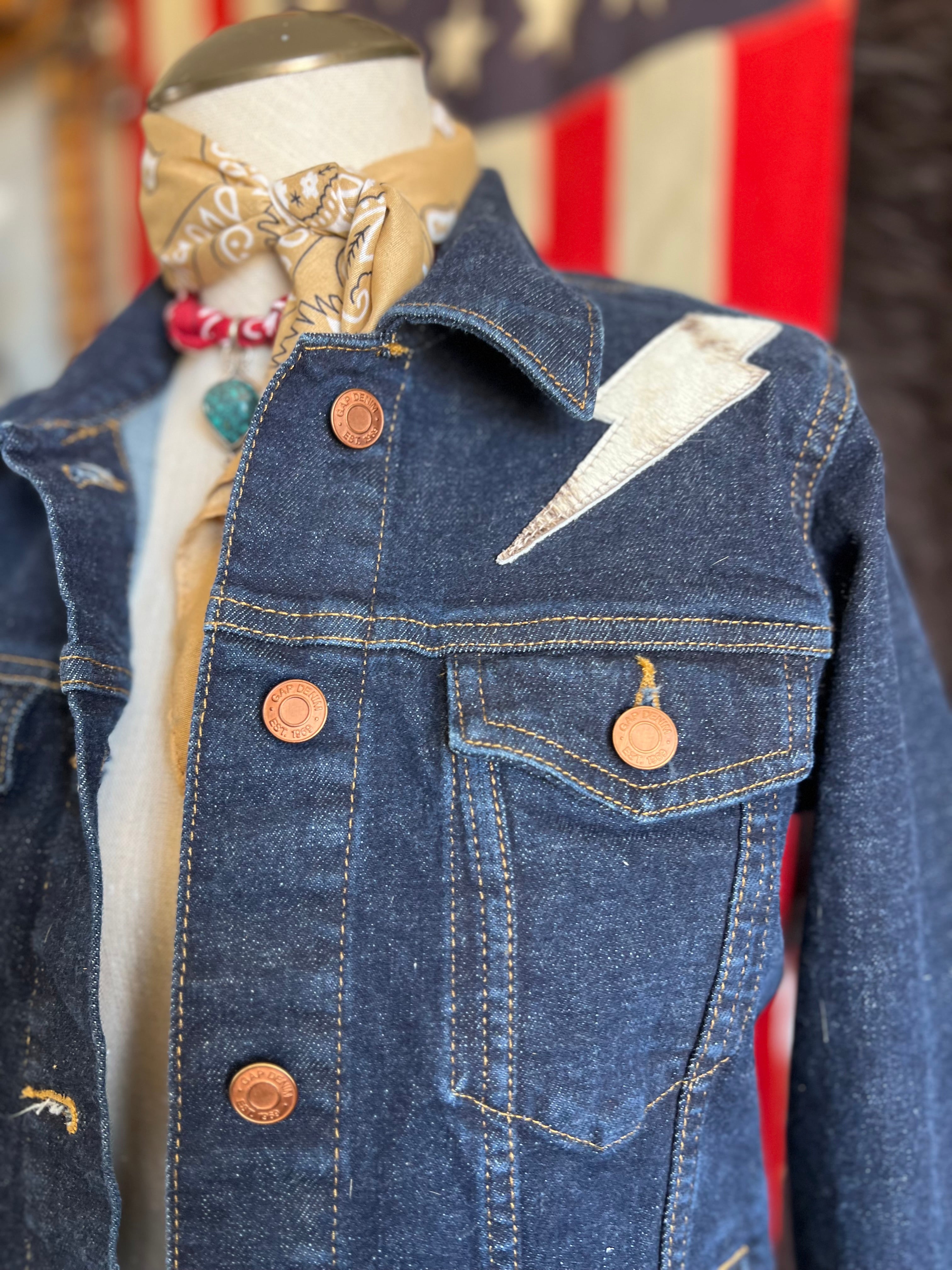 The Watcher by Dirty Mojave - Up-cycled Denim & Cowhide Jacket