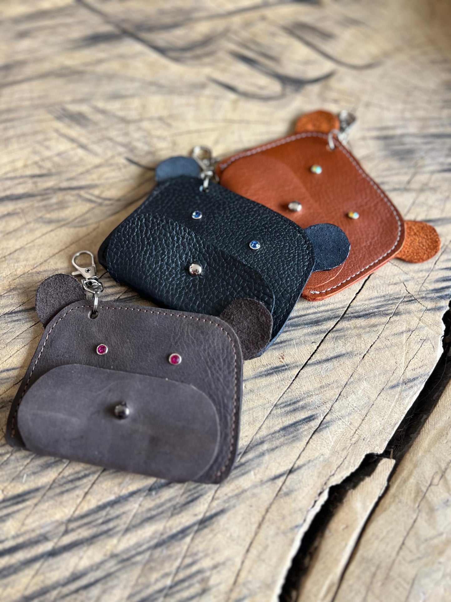 Dirty Mojave Leather BEAR Pouch Bag Charm