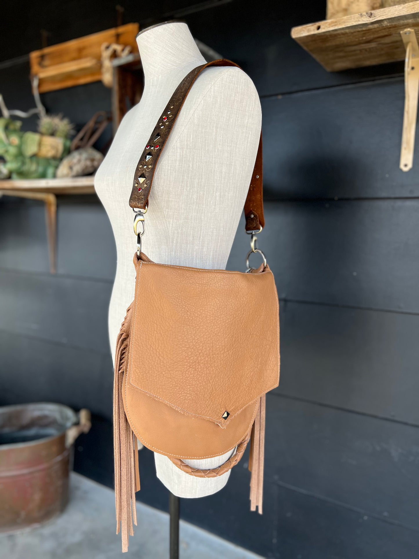 The High Desert Leather Embellished Handbag Strap