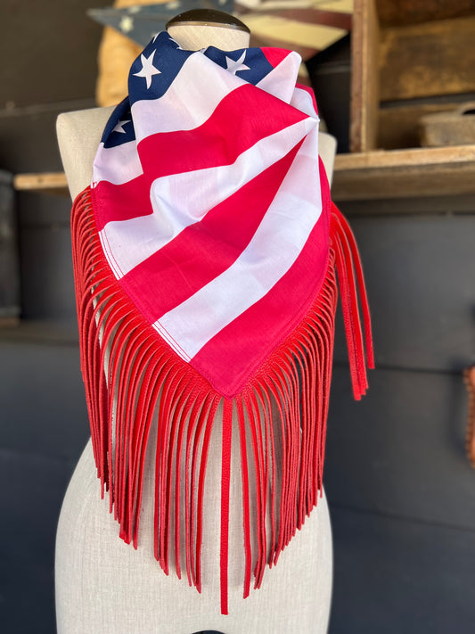 “Limited Edition 1776 Wild American Collection” Desert Dusted Fringe Flag Bandana