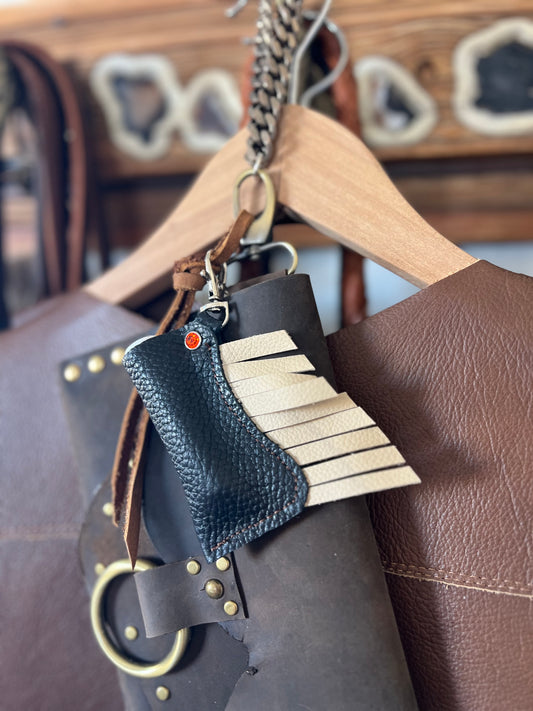 “CHAPS” Stick Keychain Leather Handbag Charm