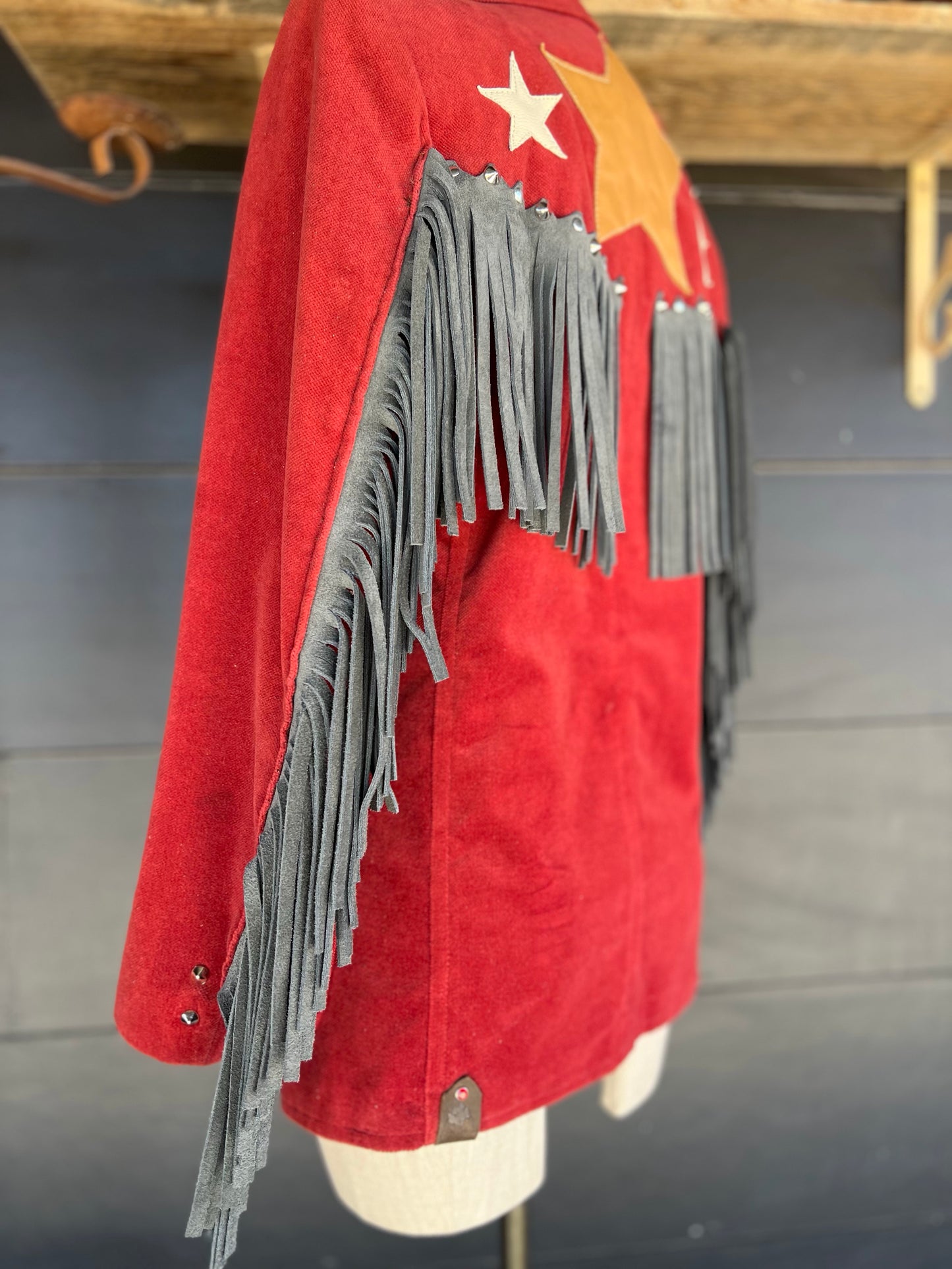 The Mojave Triple Star Fringed Desert Blazer by Dirty Mojave Leather