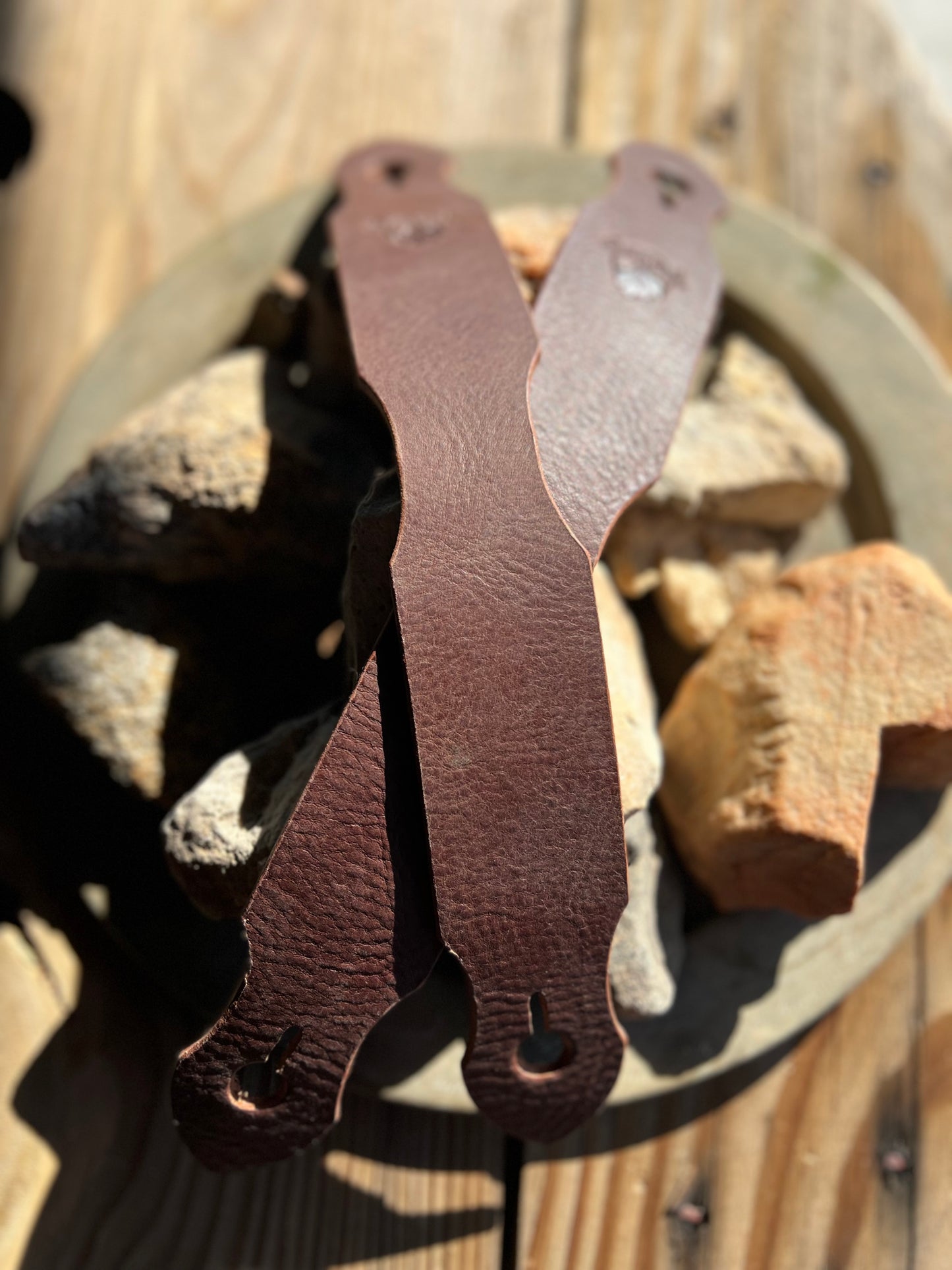 Dirty Mojave hand-cut Leather Horse Slobber Bridle Mecate Straps