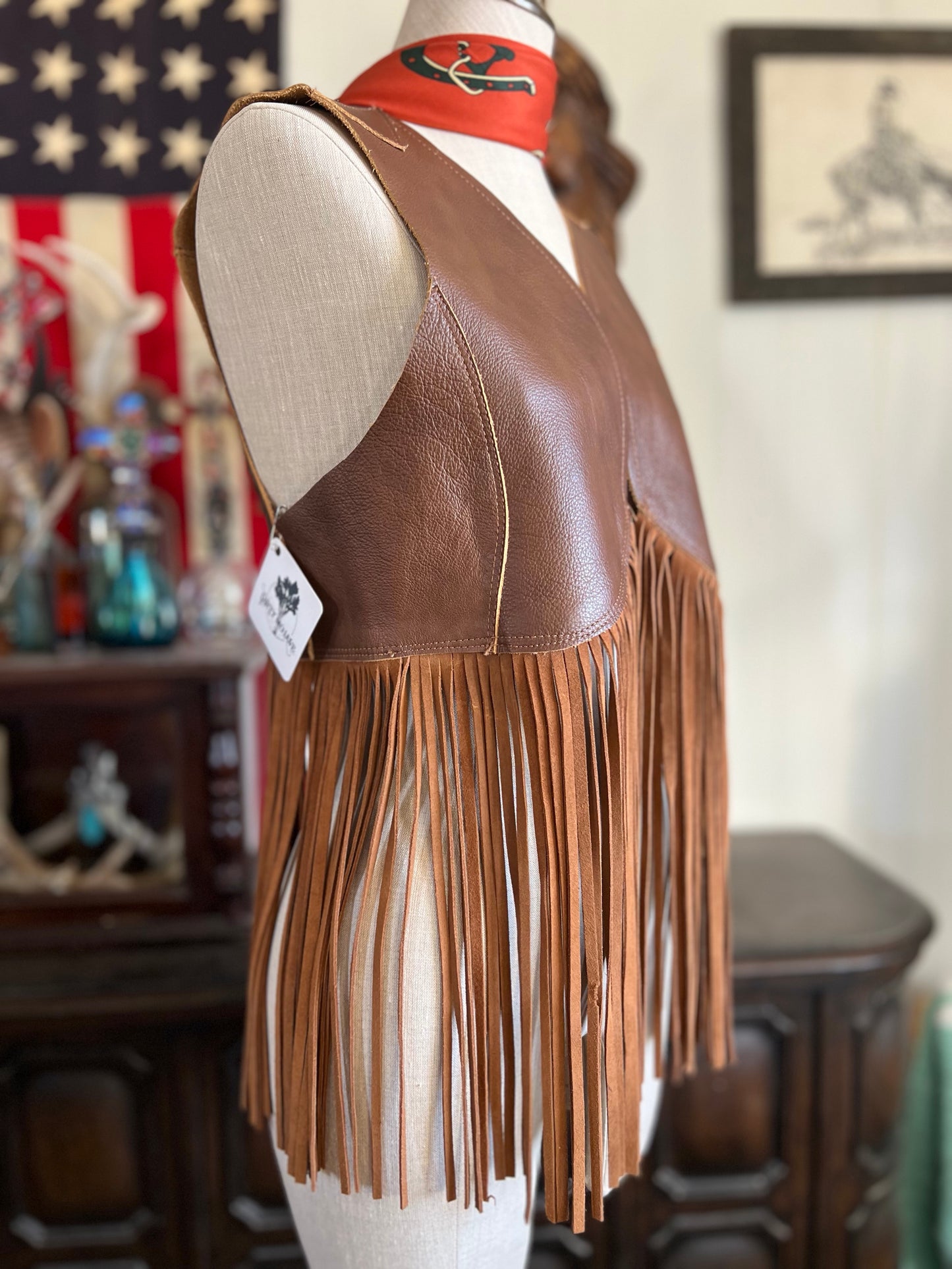 Leather Custom Fringe Cowhide Vest