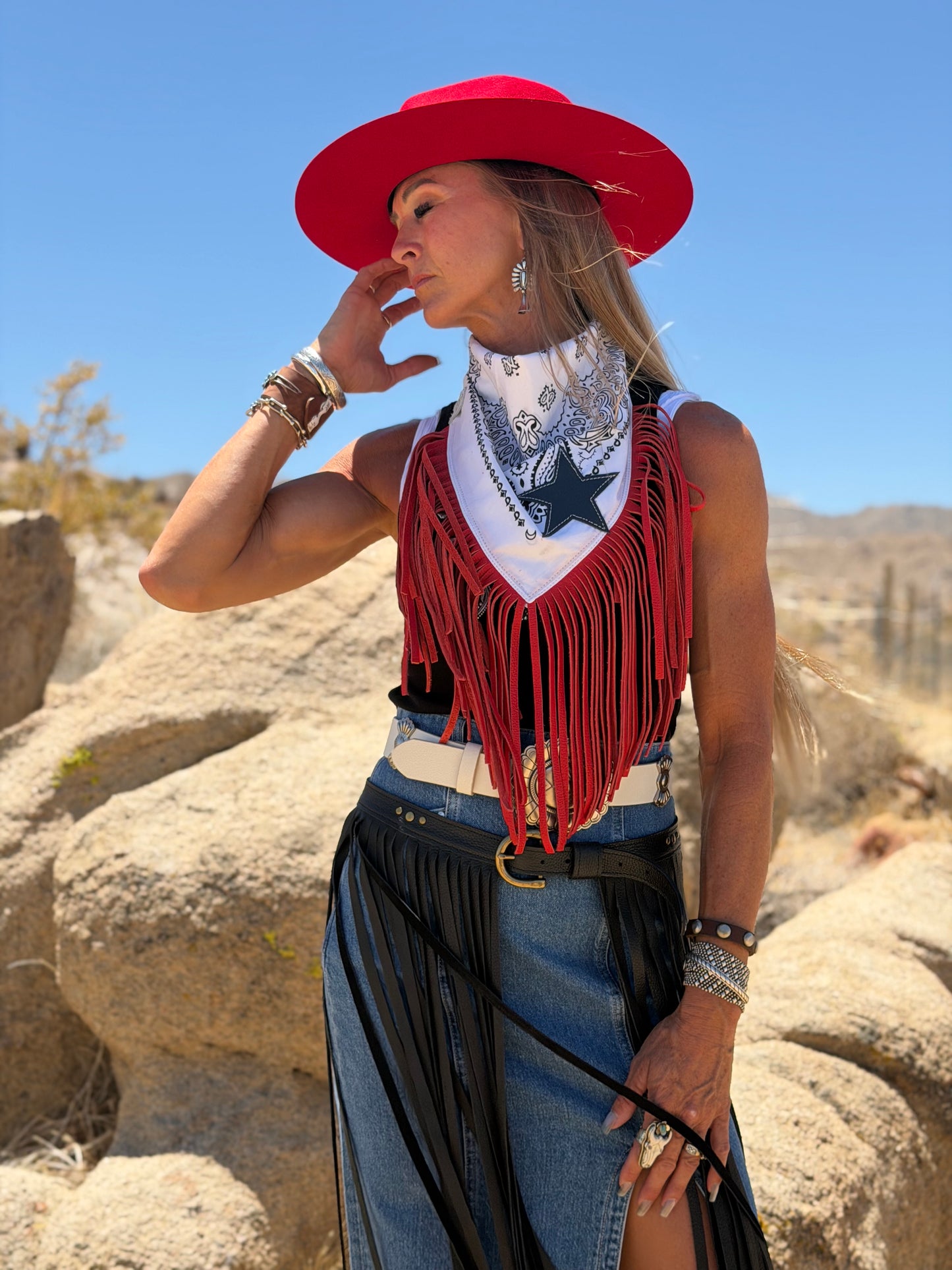 “Limited Edition 1776 Wild American Collection” Desert Dusted Fringe Bandana