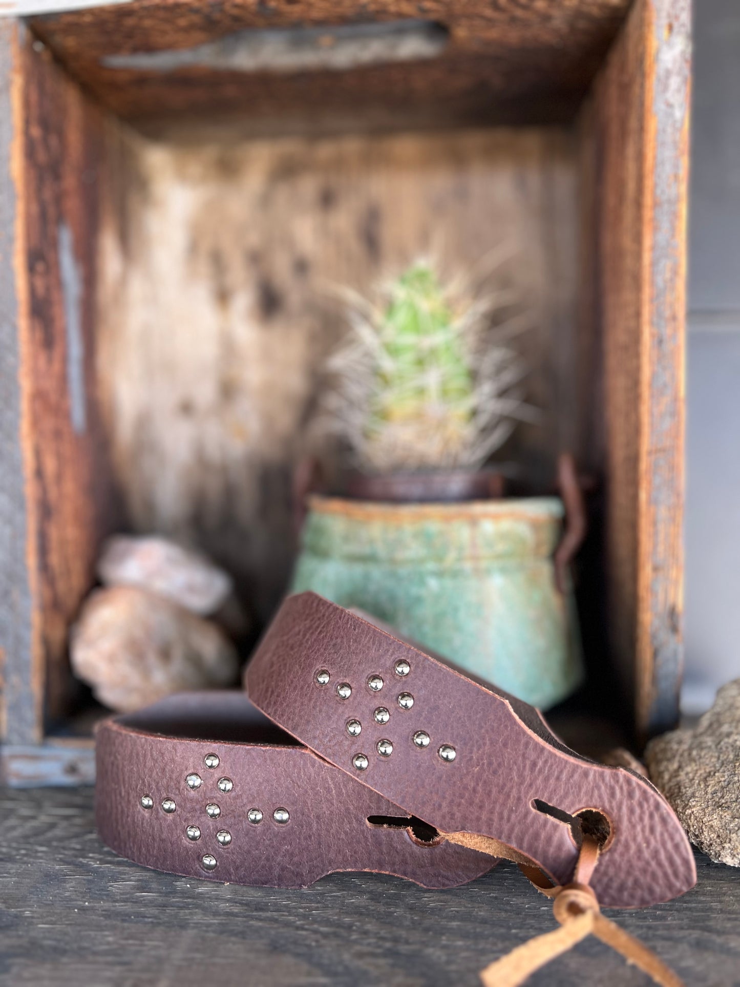 Dirty Mojave hand-cut Leather Horse Slobber Bridle Mecate Straps