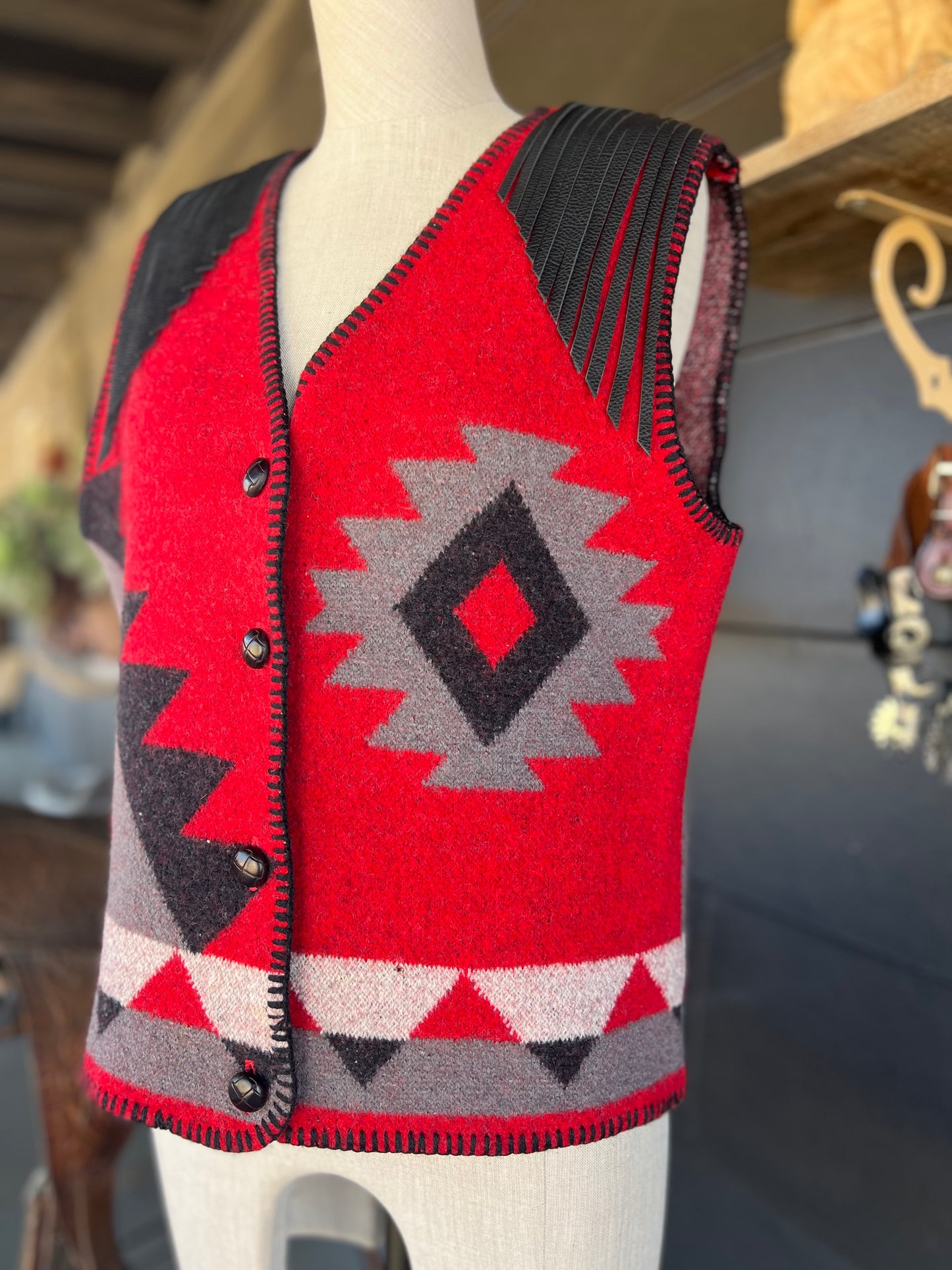 Vintage Virgin Wool Nanook Brand Aztec Vest