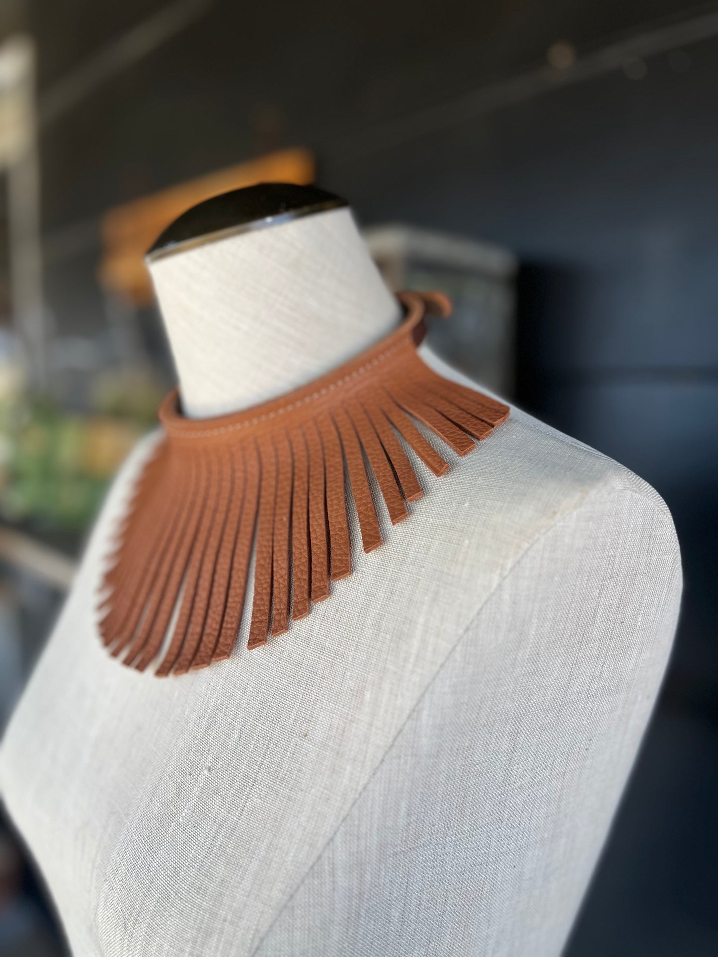 Dirty Mojave Leather Halo Neckpiece