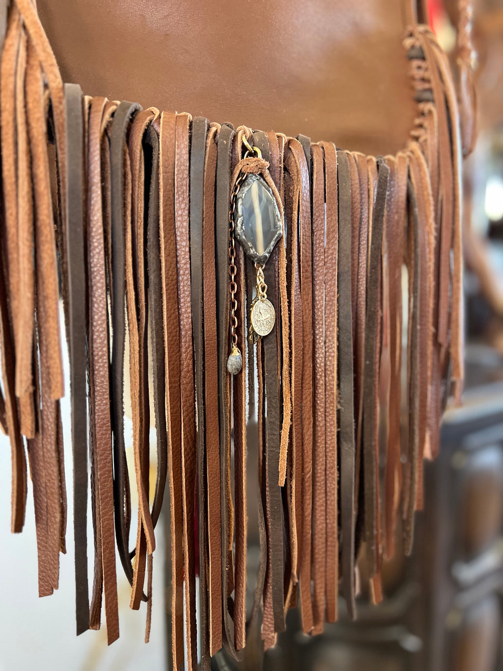 Coach Legacy Vintage Leather Braided Fringed Embellished Handbag