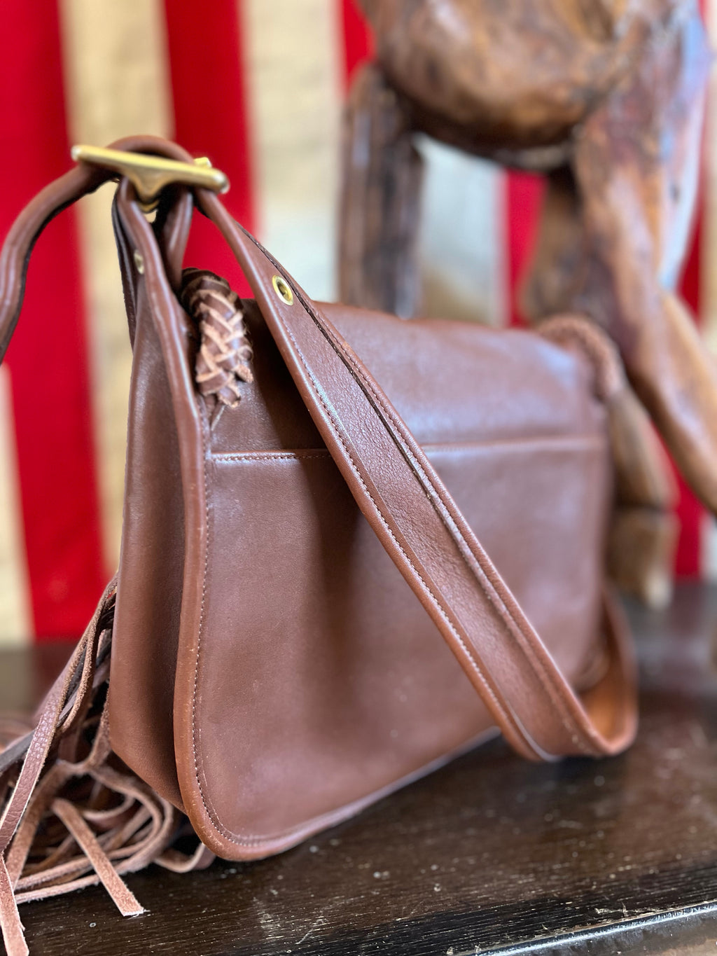 Coach Legacy Vintage Leather Braided Fringed Embellished Handbag