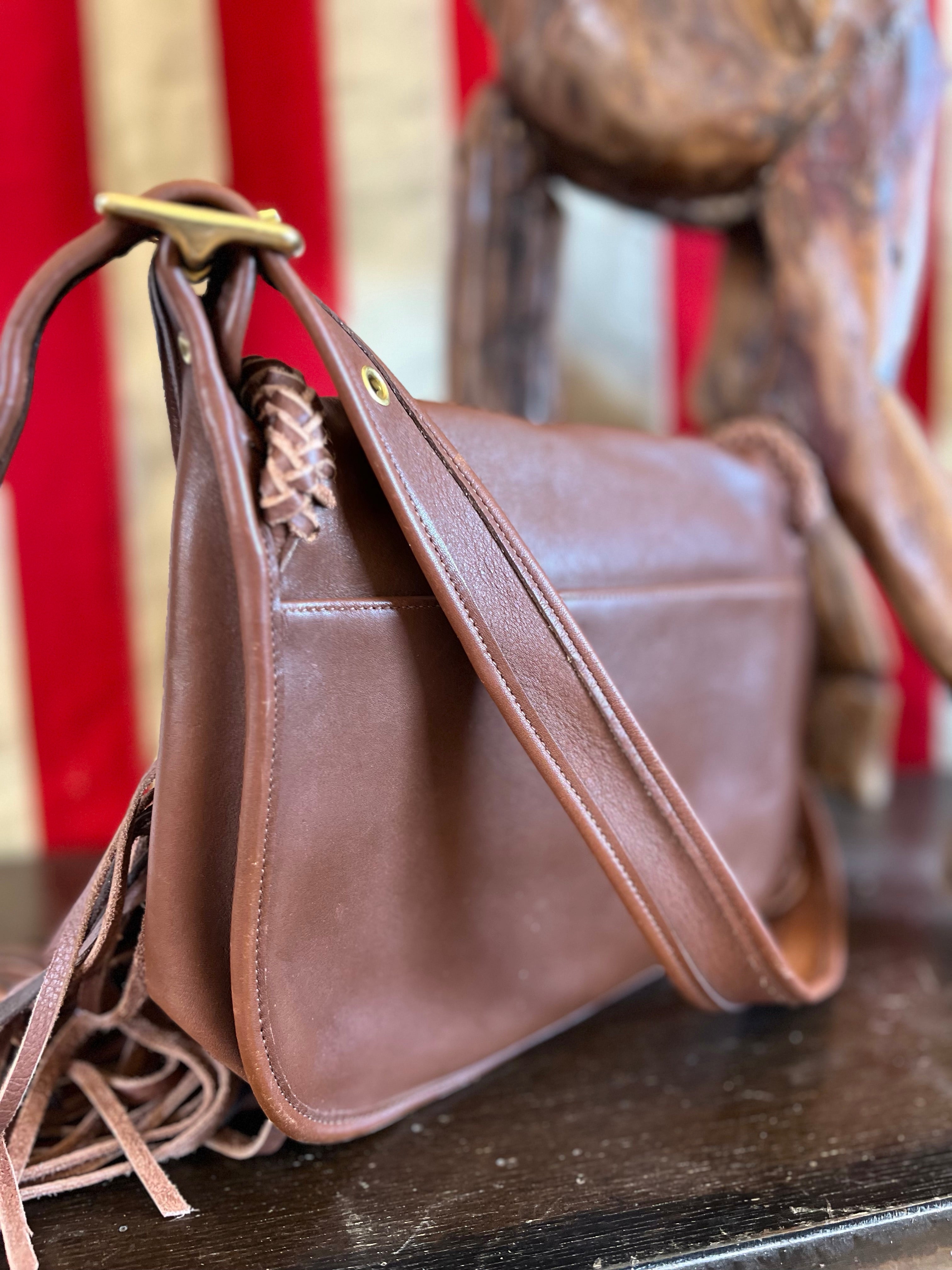 Coach Legacy Vintage Leather Braided Fringed Embellished Handbag