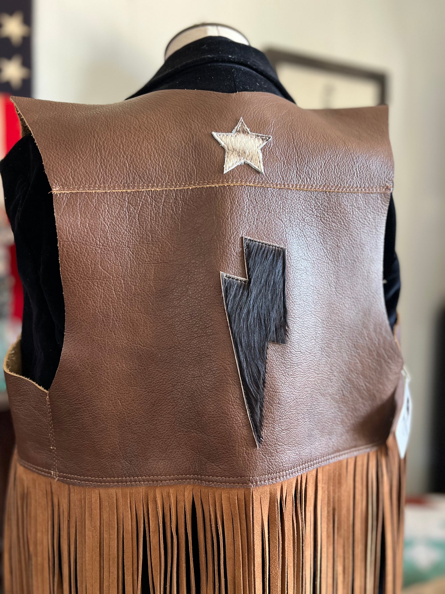 Leather Custom Fringe Cowhide Vest