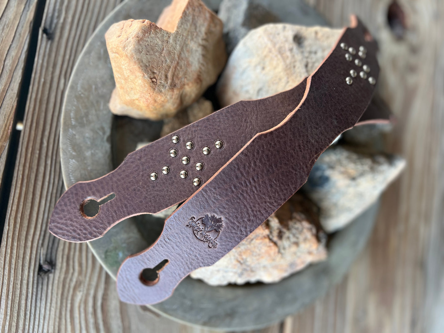 Dirty Mojave hand-cut Leather Horse Slobber Bridle Mecate Straps