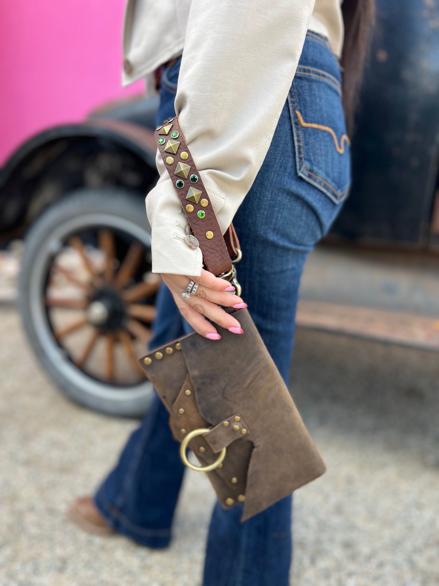 The High Desert Leather Embellished Handbag Strap