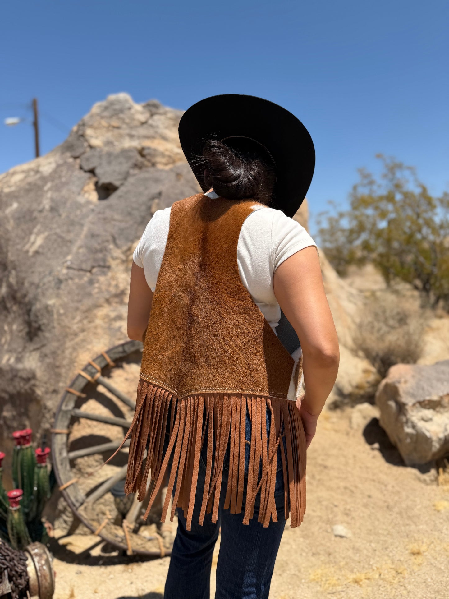 Dust Bowl Darling – Painted Prairie Cowhide Leather Vest
