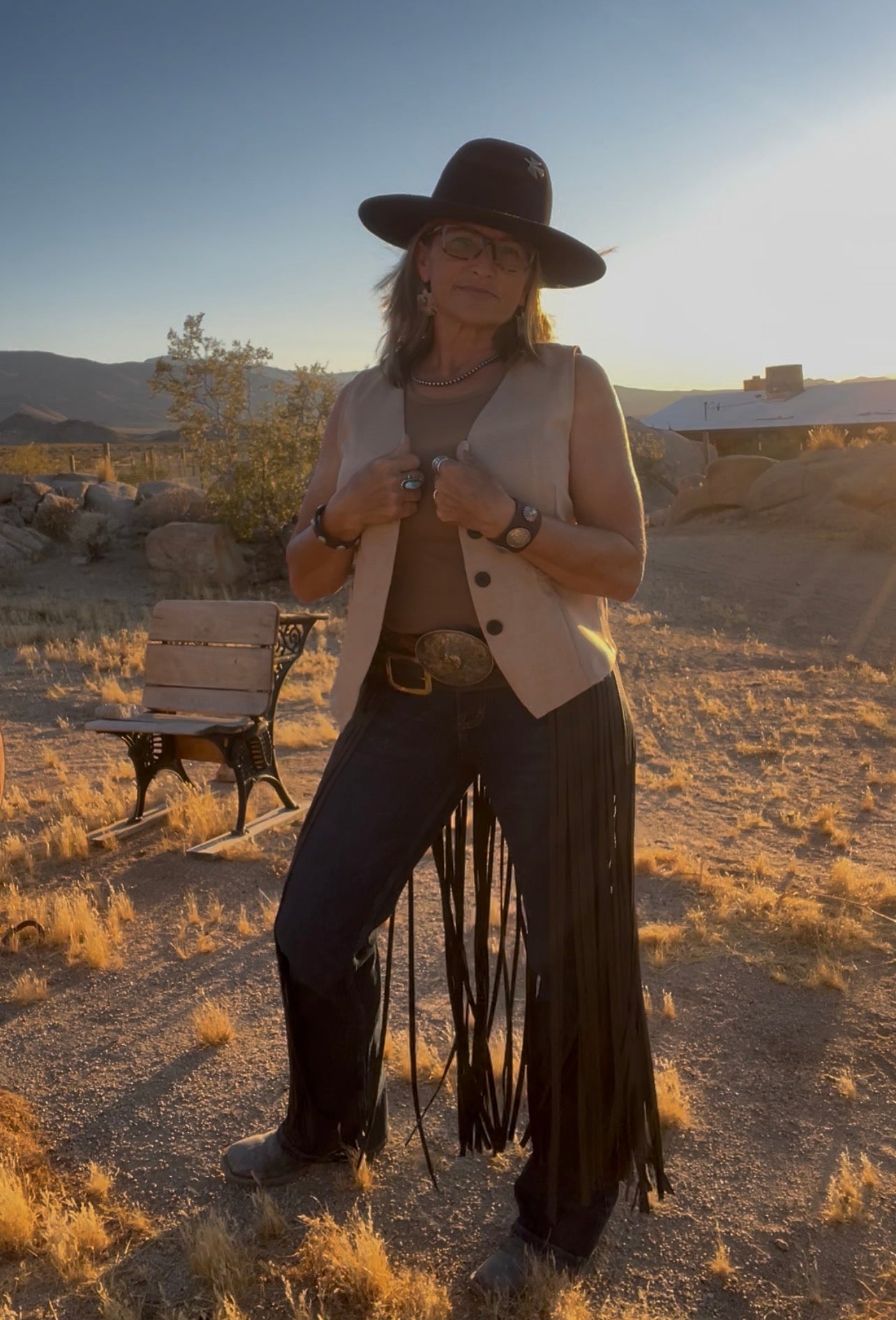 The Badlands Fringe Leather Skirt by Dirty Mojave Leather
