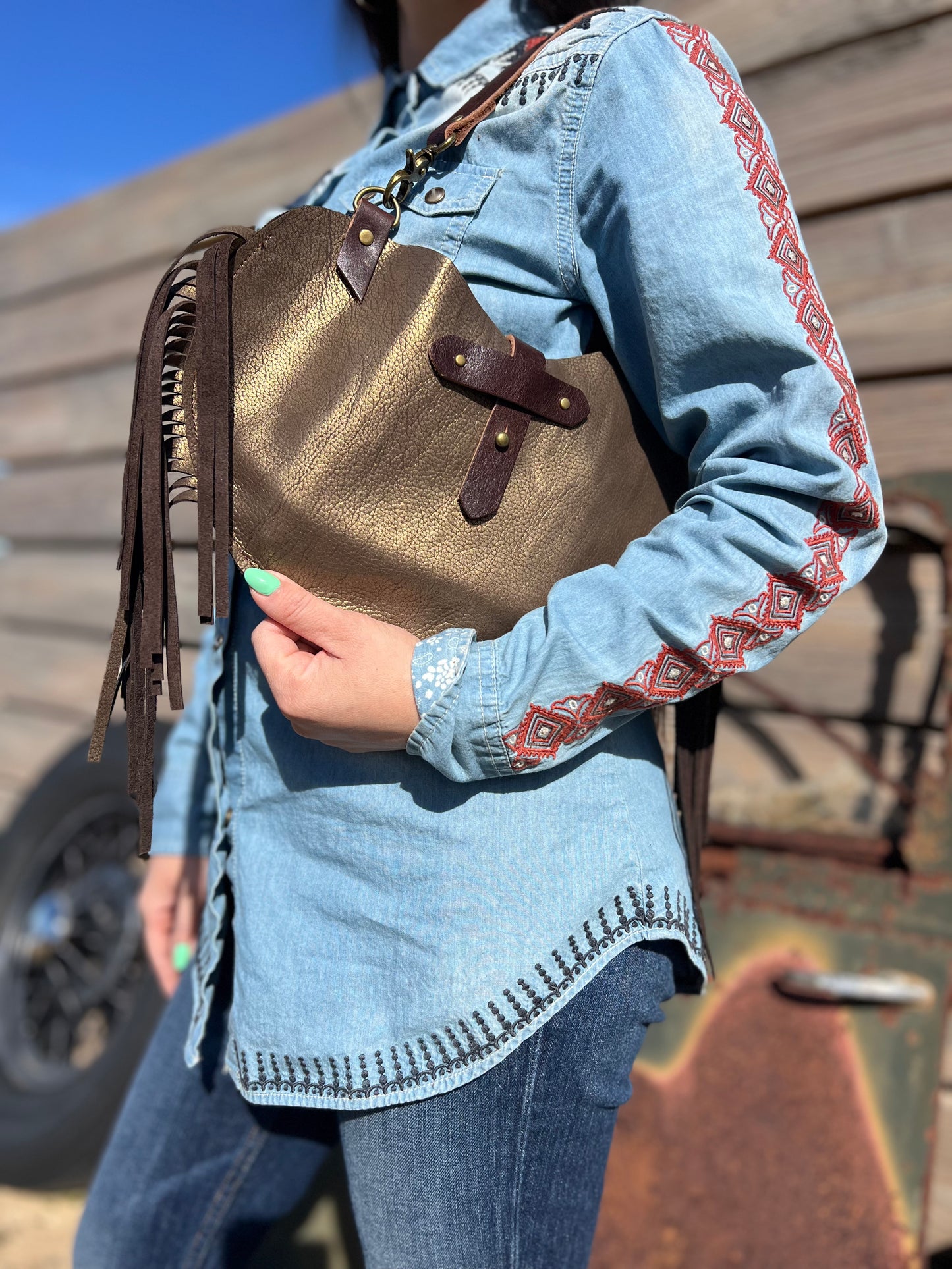 The Moon Bag Scout ~ Dirty Mojave Collection Leather Handbag