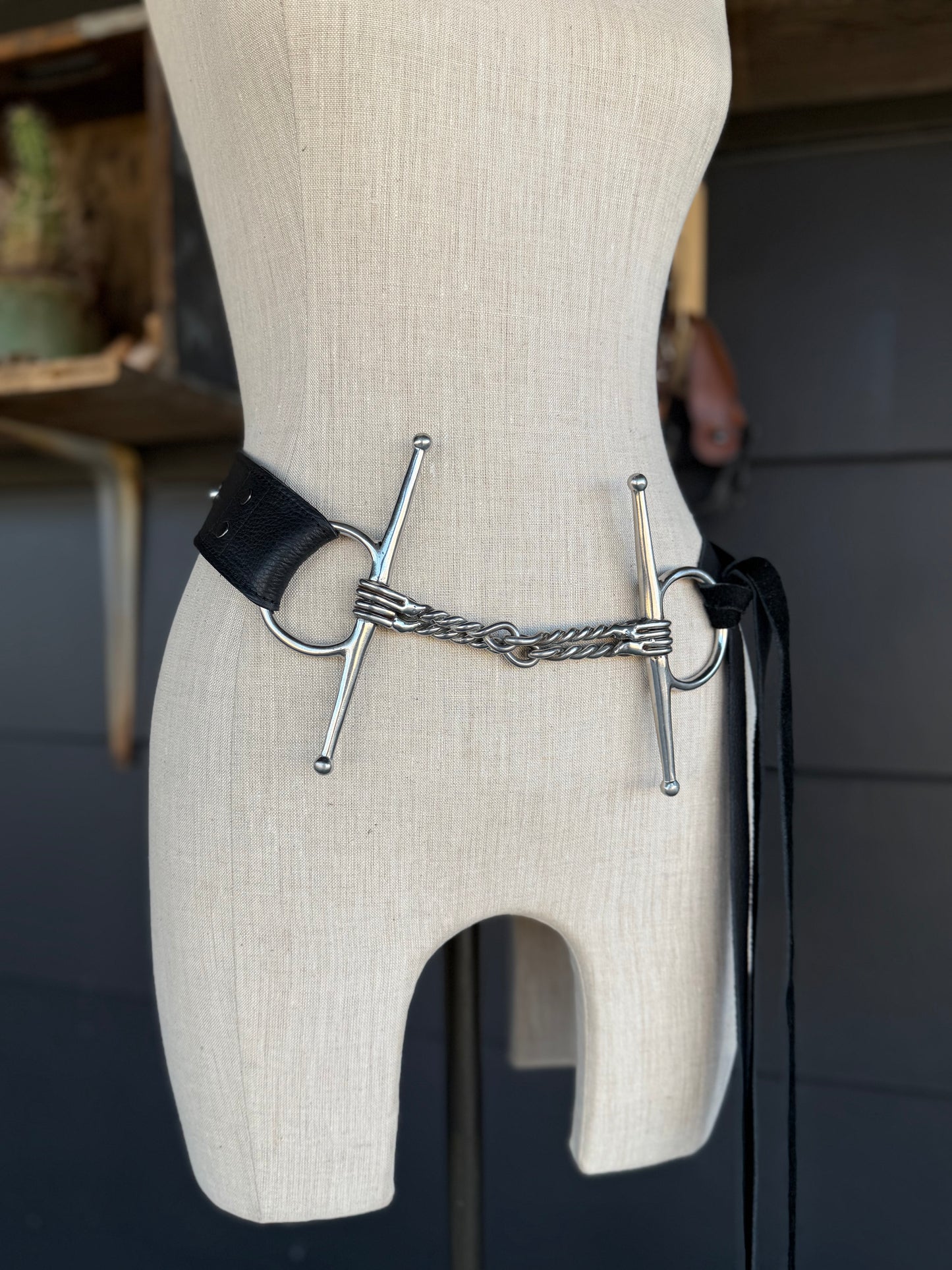 The Mojave Horse Bit Leather Tassel Belt
