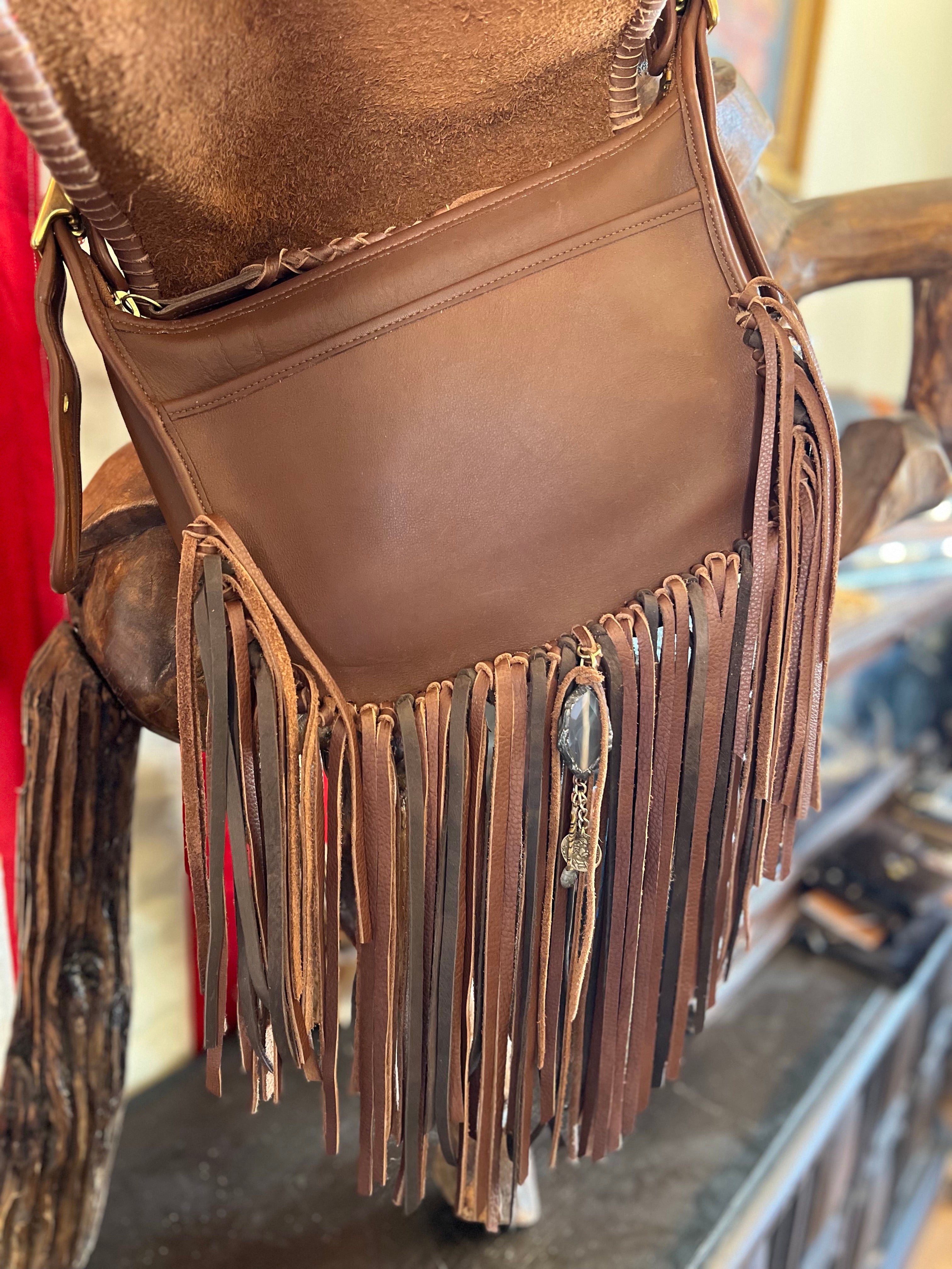 Coach Legacy Vintage Leather Braided Fringed Embellished Handbag