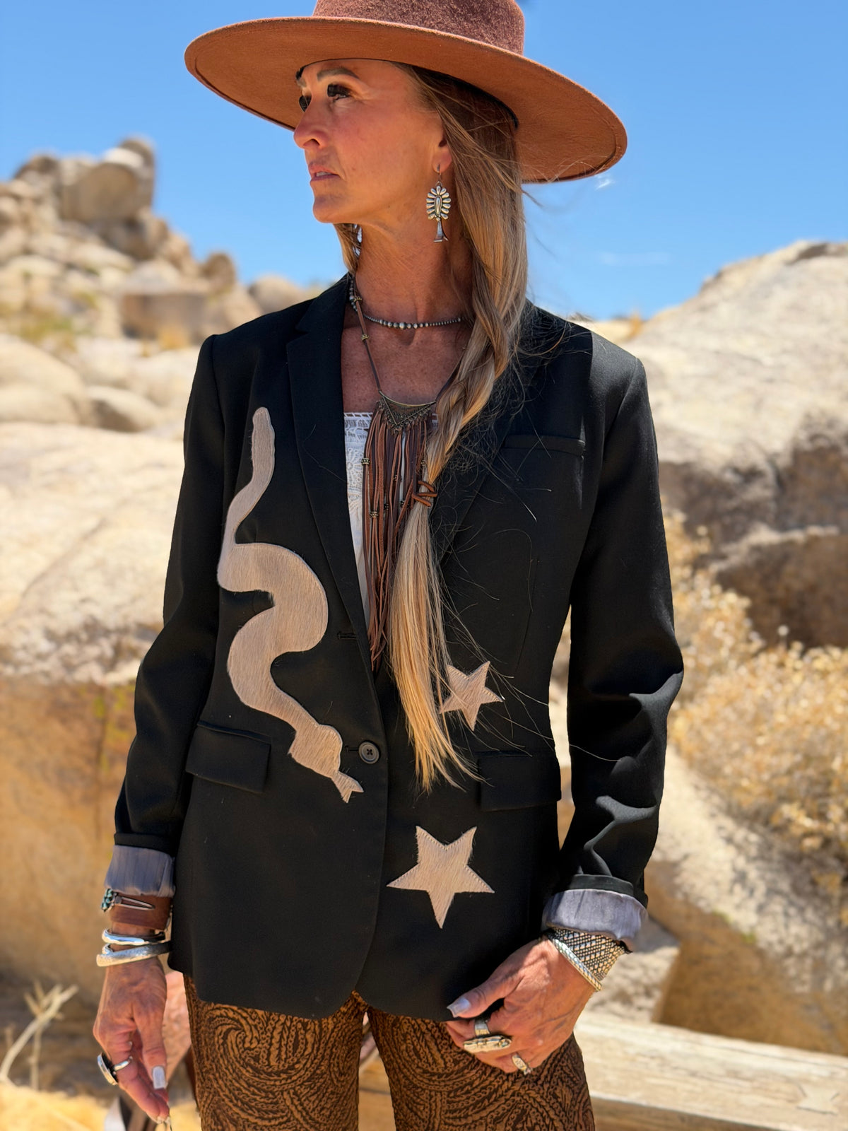 Snake Eyes & Star Black Desert Blazer