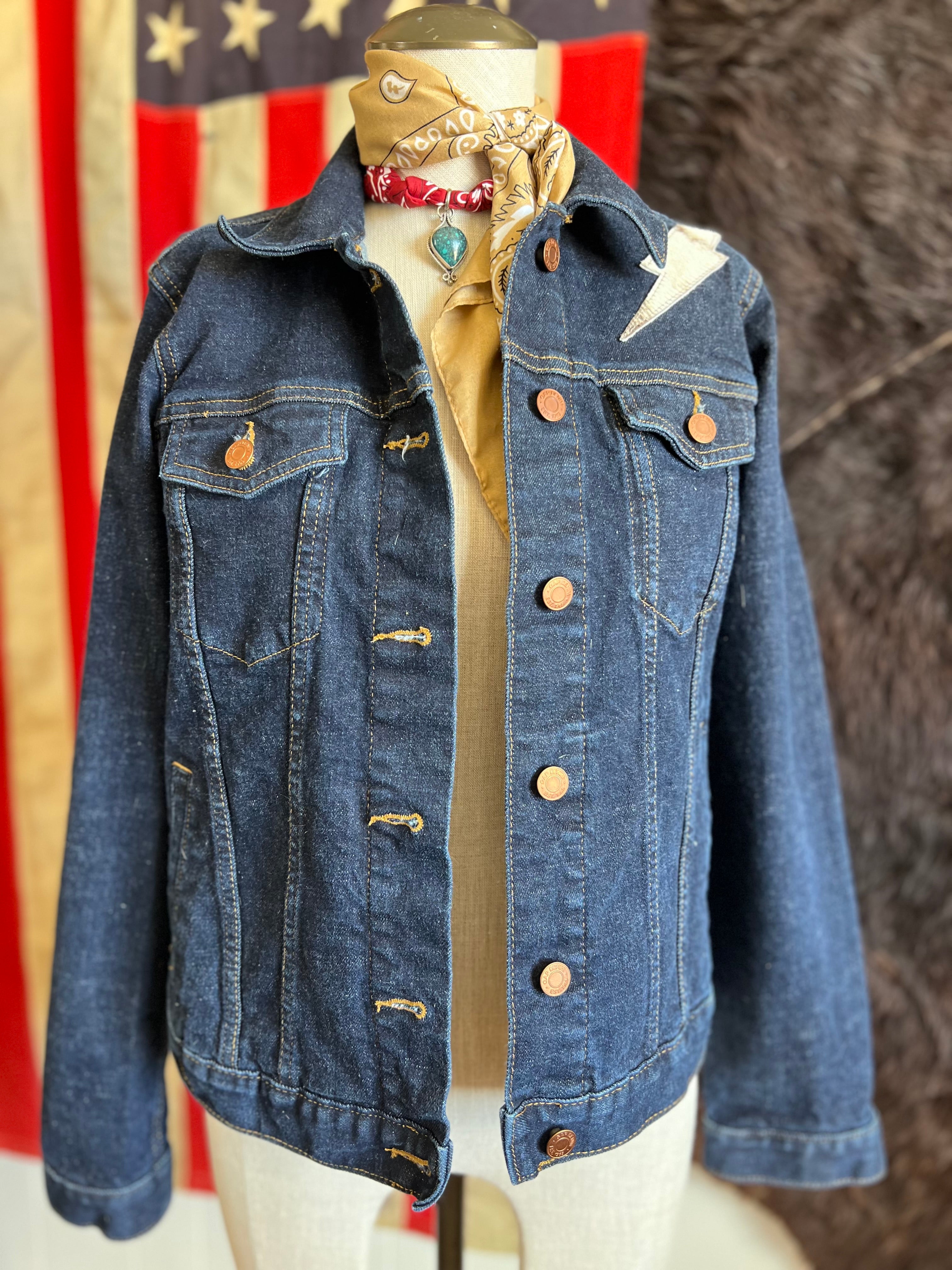 The Watcher by Dirty Mojave - Up-cycled Denim & Cowhide Jacket