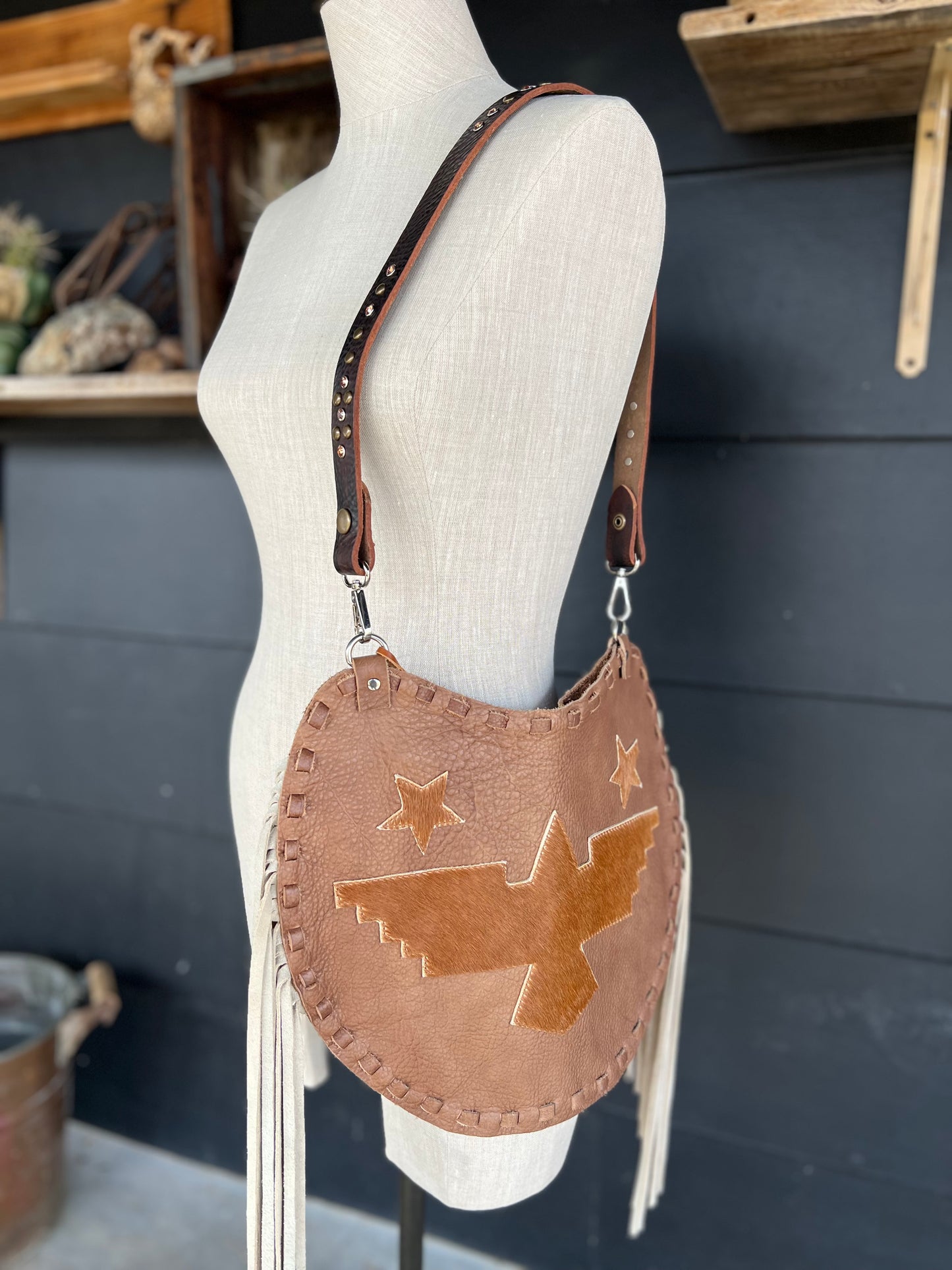 The High Desert Leather Embellished Handbag Strap