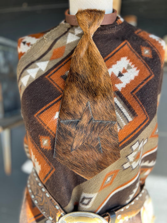 Dirty Mojave Cowhide Heirloom Wide Necktie