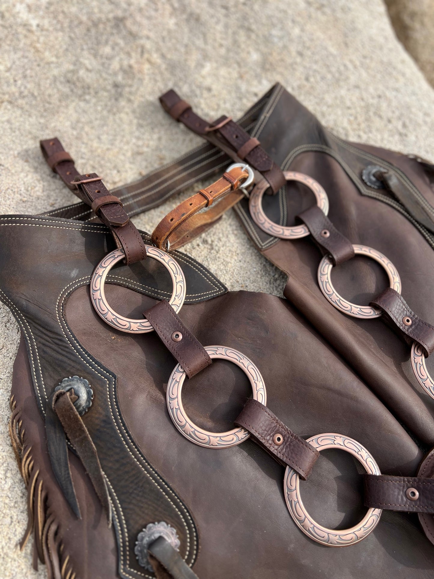 Jeremiah Watt Copper Ring Leather “ACE-HIGH” Breast Collar