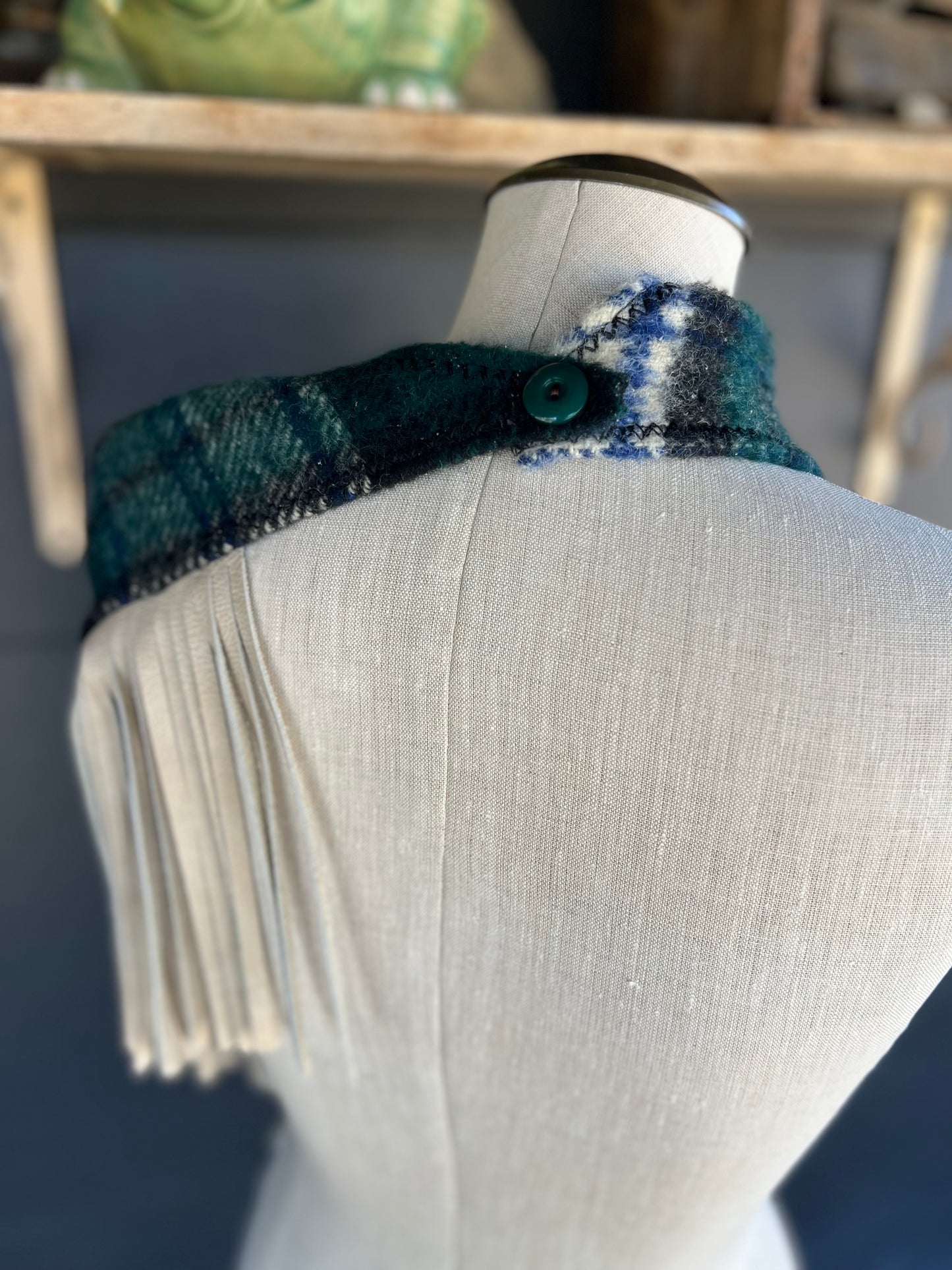 The Highlander Outrigger Rhinestone Vintage Wool Scarf by Dirty Mojave