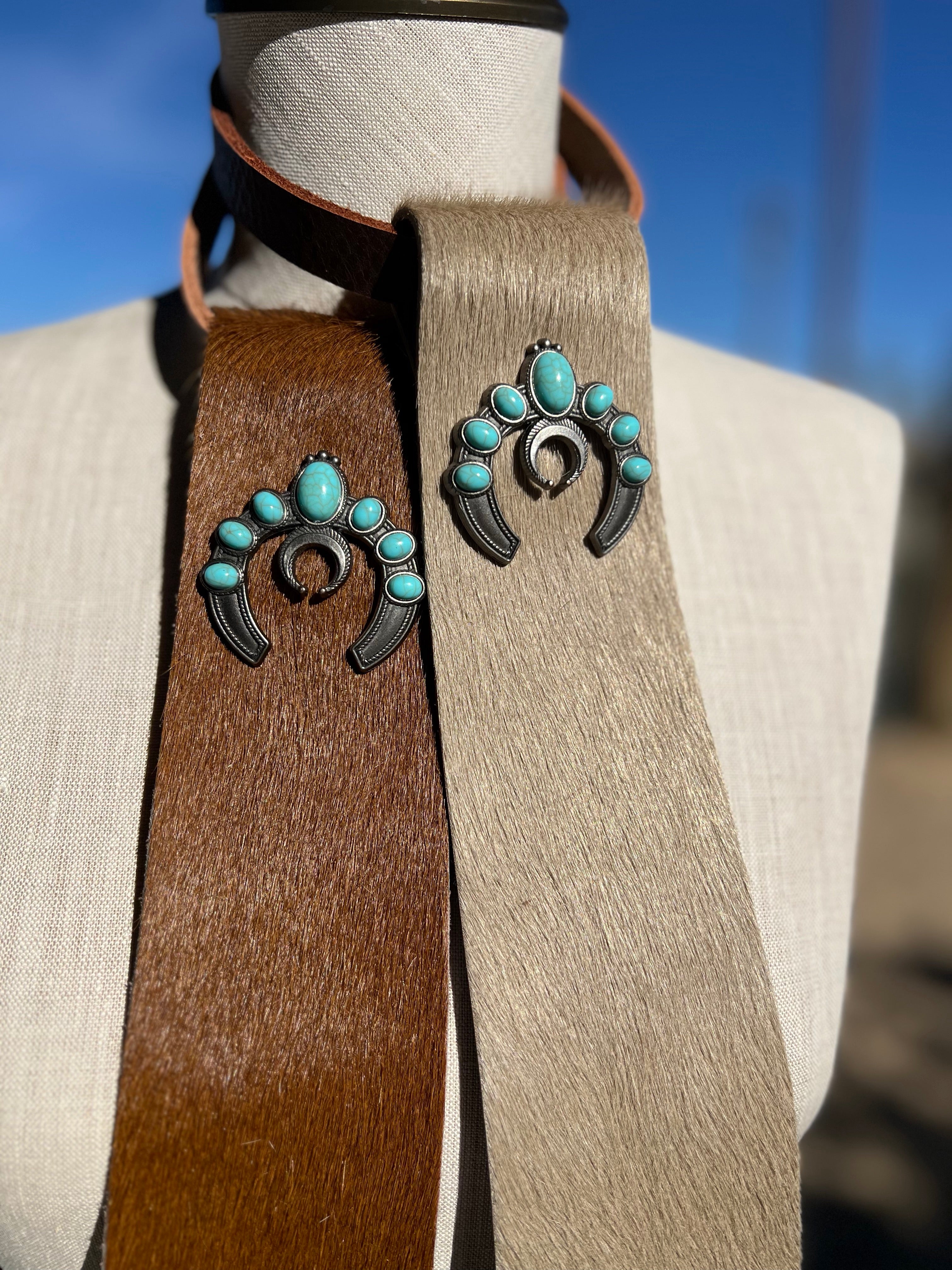 Wildhide Blade Brown Cowhide Neck Tie by Dirty Mojave Leather