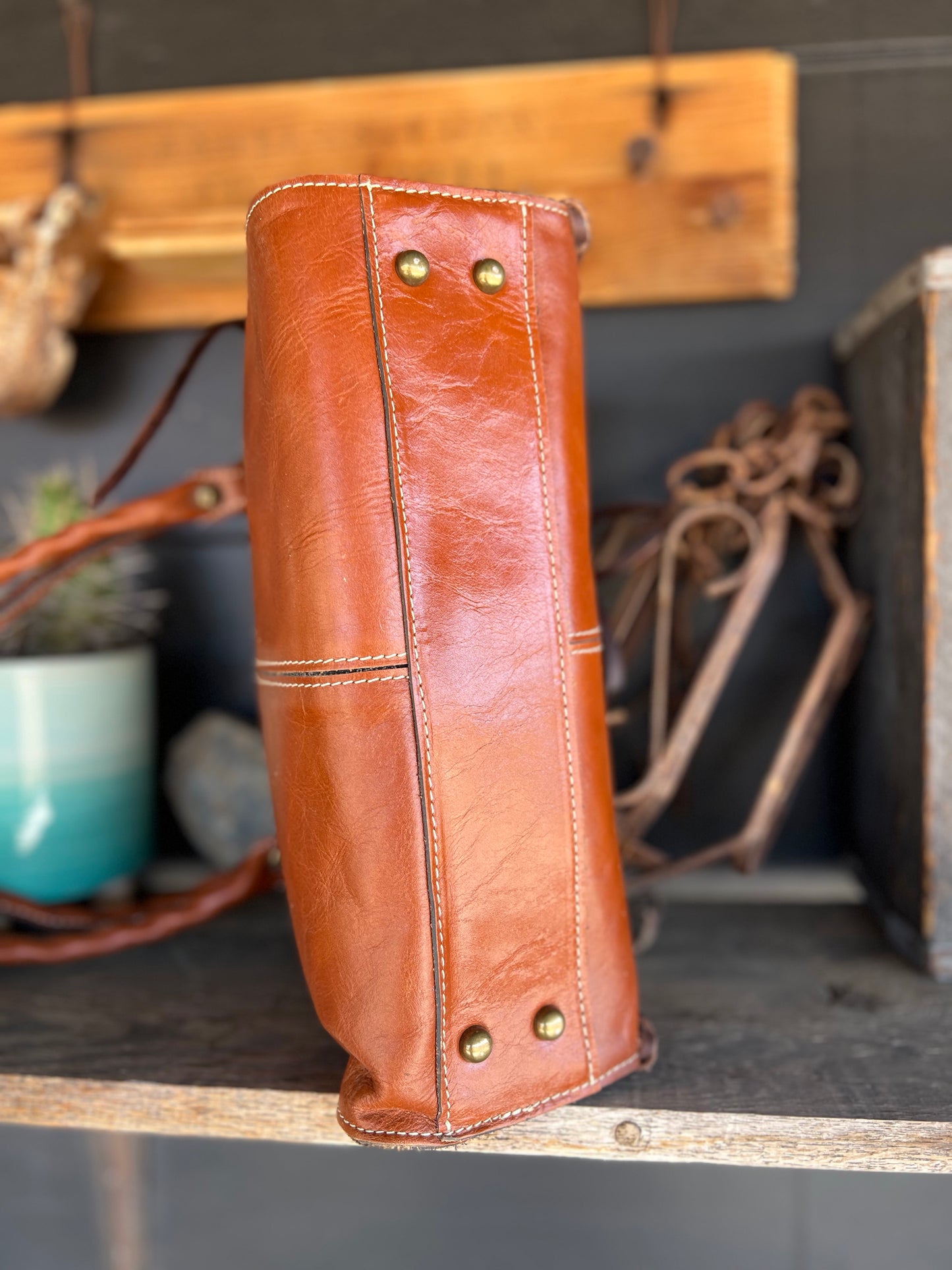 Patricia Nash Leather Desert-Laced Detail Handbag