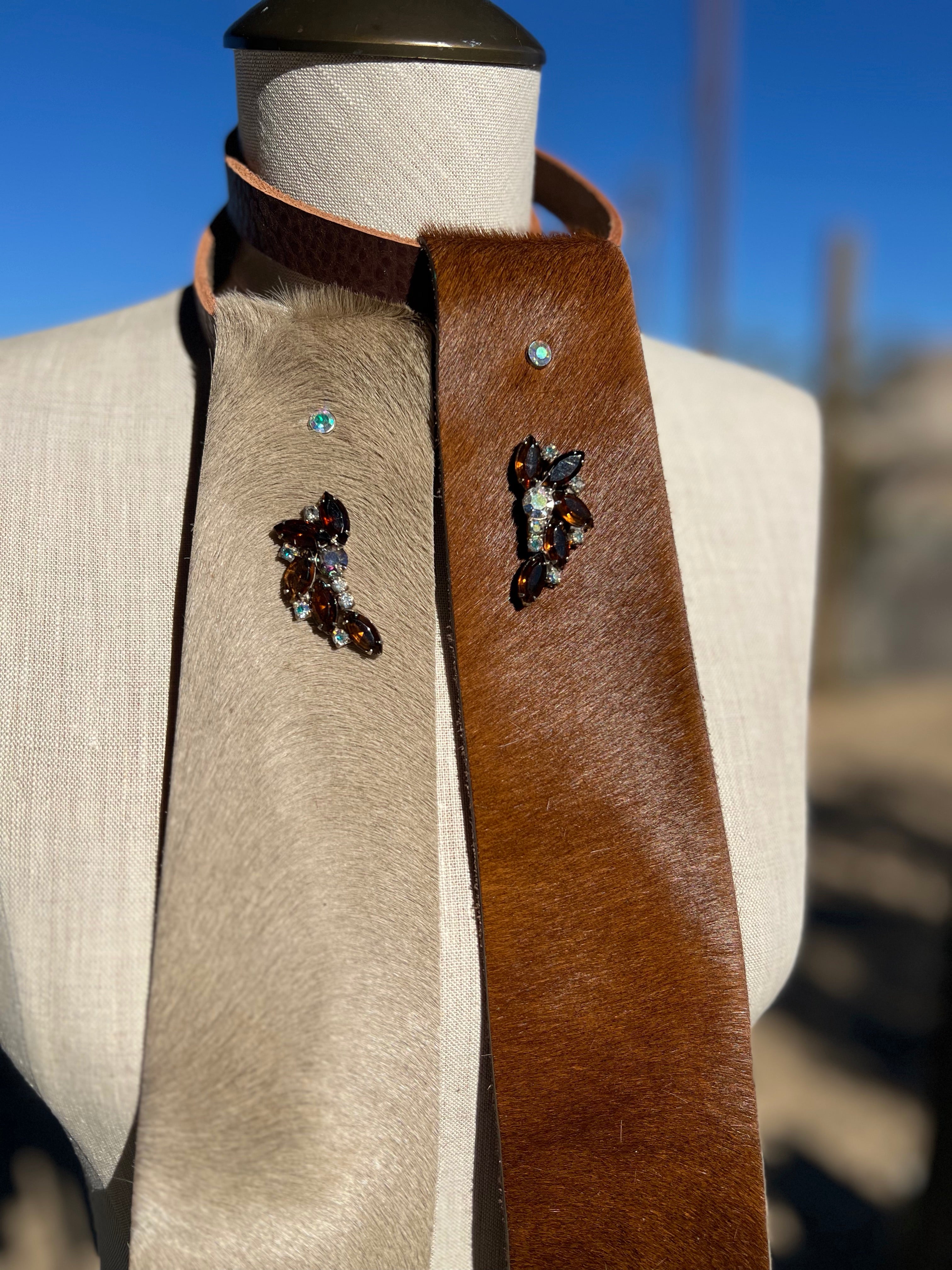 Wildhide Blade Cowhide Neck Tie by Dirty Mojave Leather