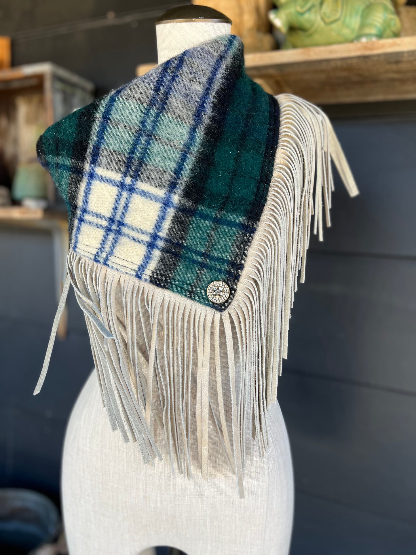 The Highlander Outrigger Rhinestone Vintage Wool Scarf by Dirty Mojave