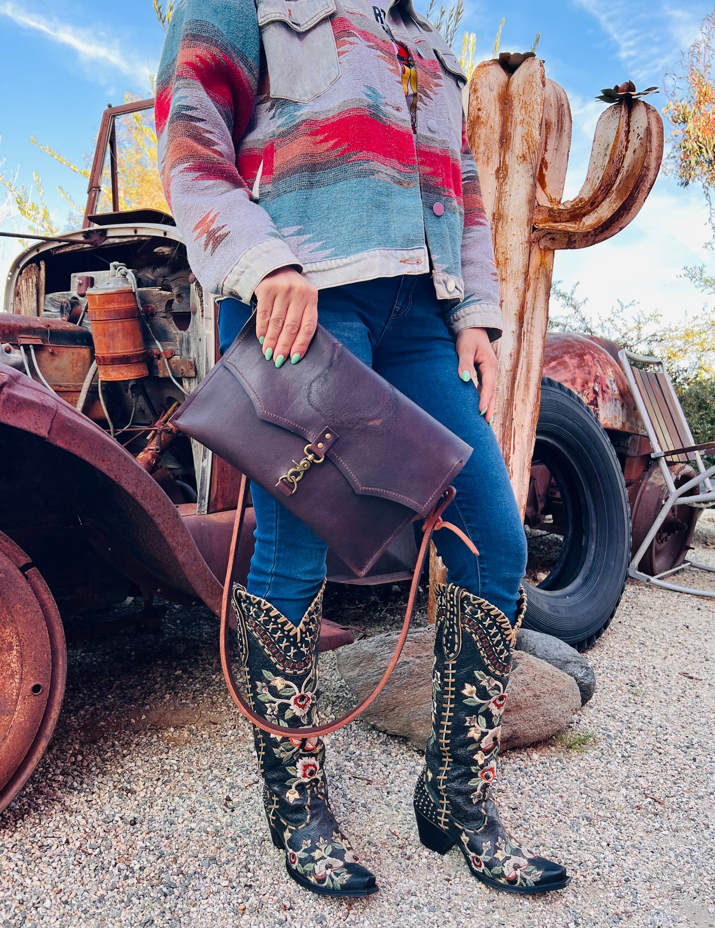 The Legacy Clutch Handbag with Heart Brand