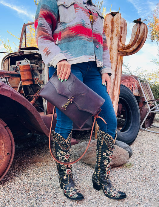The Legacy Clutch Handbag with Heart Brand