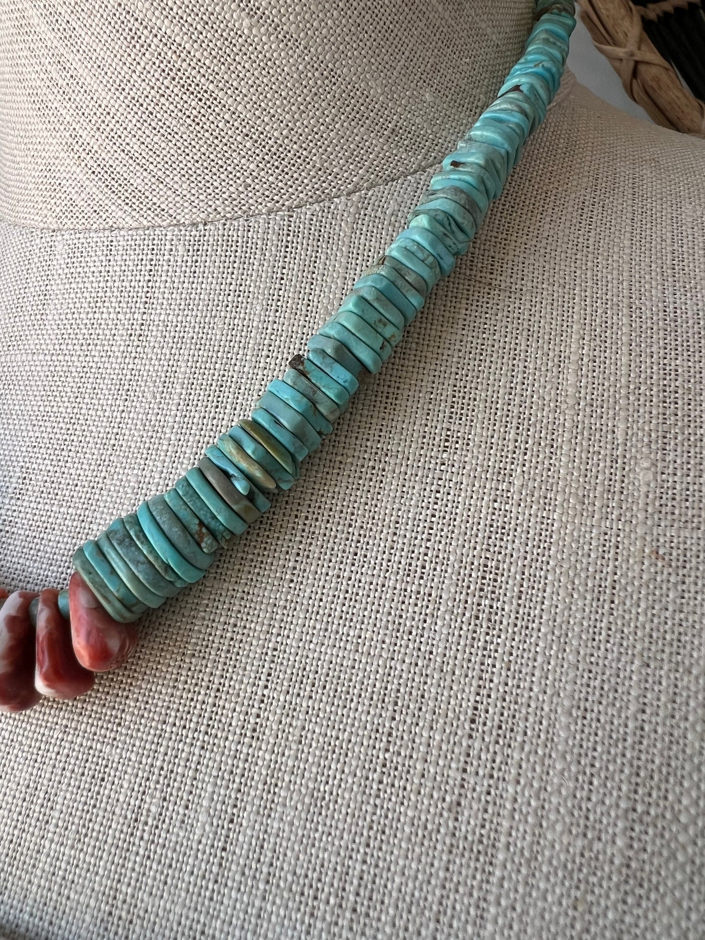 Old Pawn Turquoise and Spiney Oyster Necklace