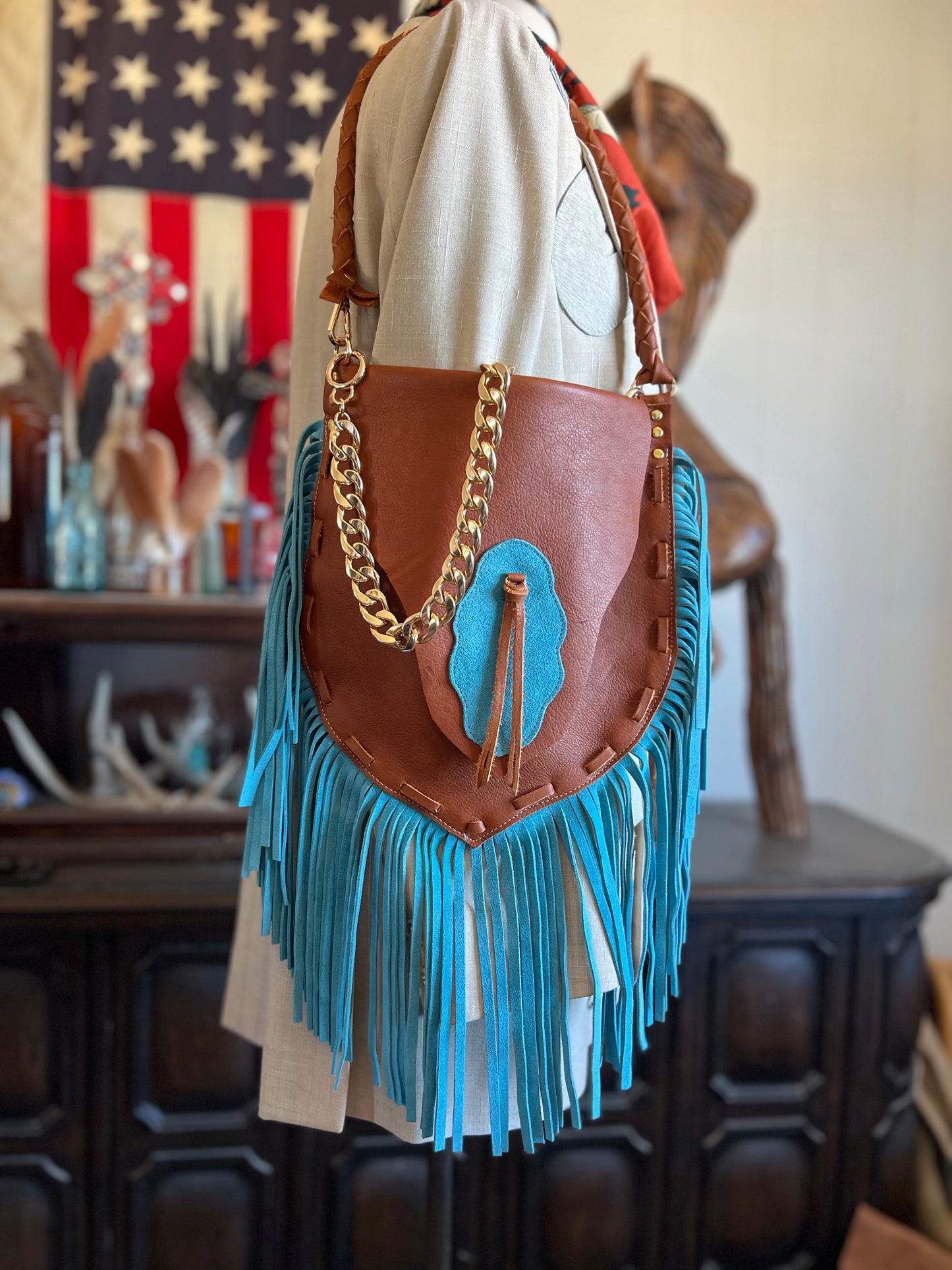 The Gunner Leather Handmade Fringe Handbag